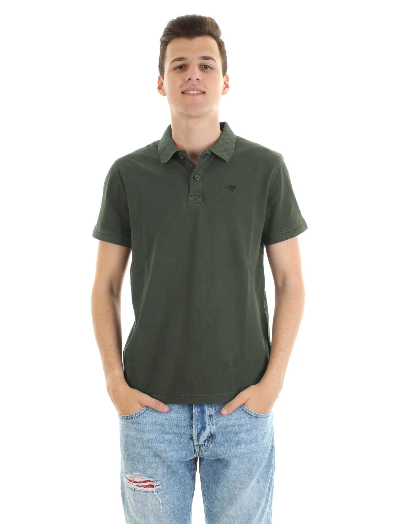 Fred Mello Green Cotton Men Polo Shirt