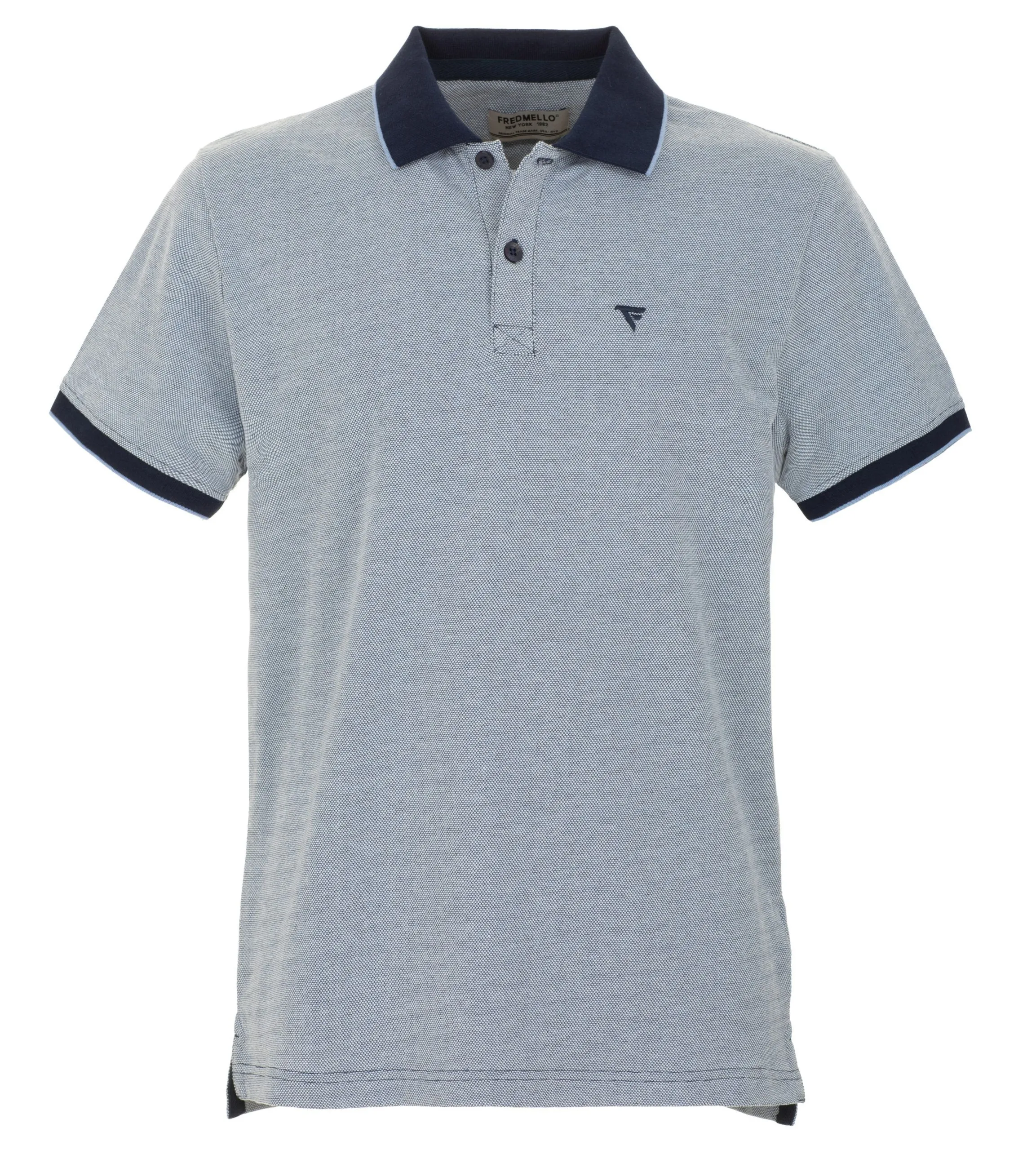 Fred Mello Blue Cotton Men Polo Shirt