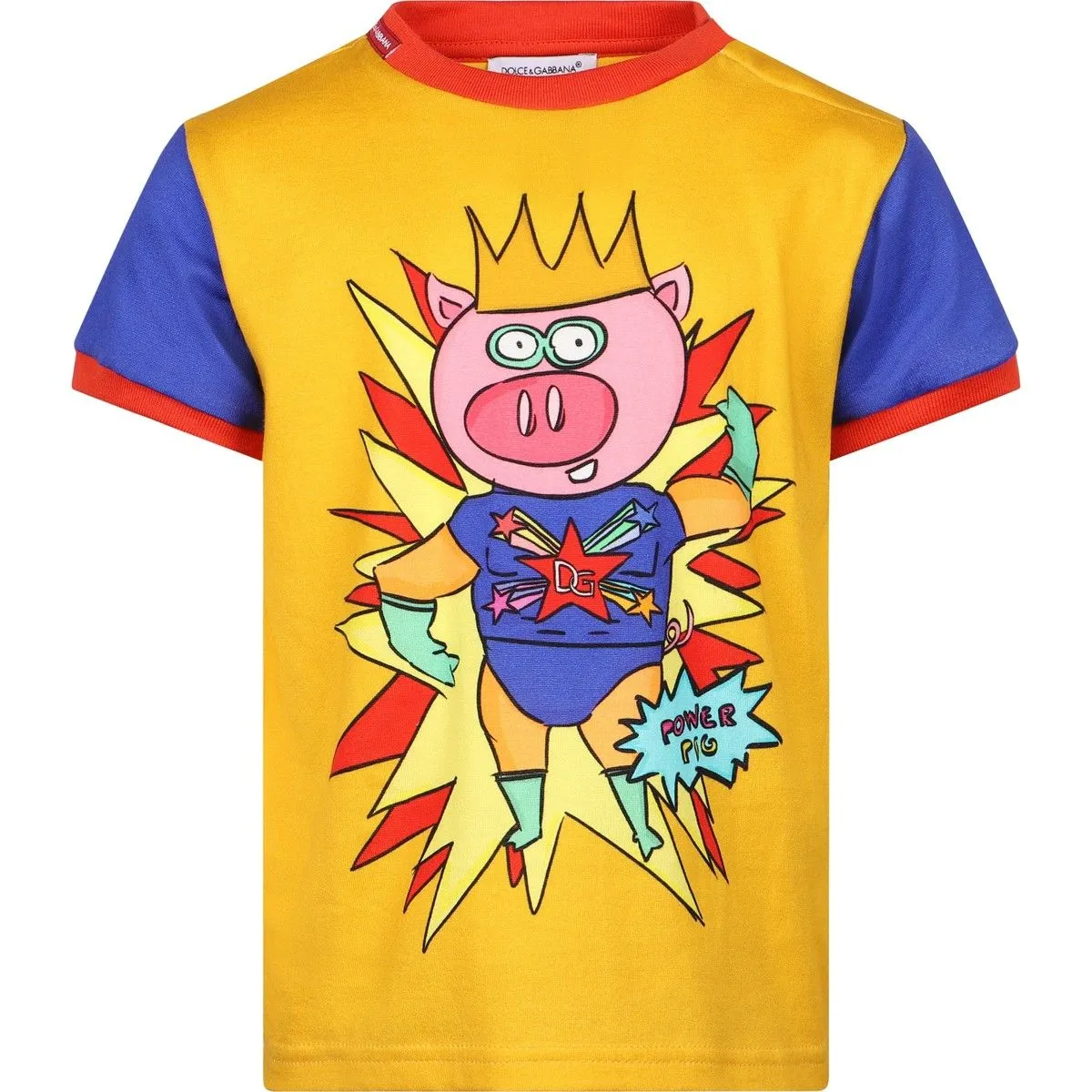 Dolce & Gabbana Yellow Cotton Men T-Shirt