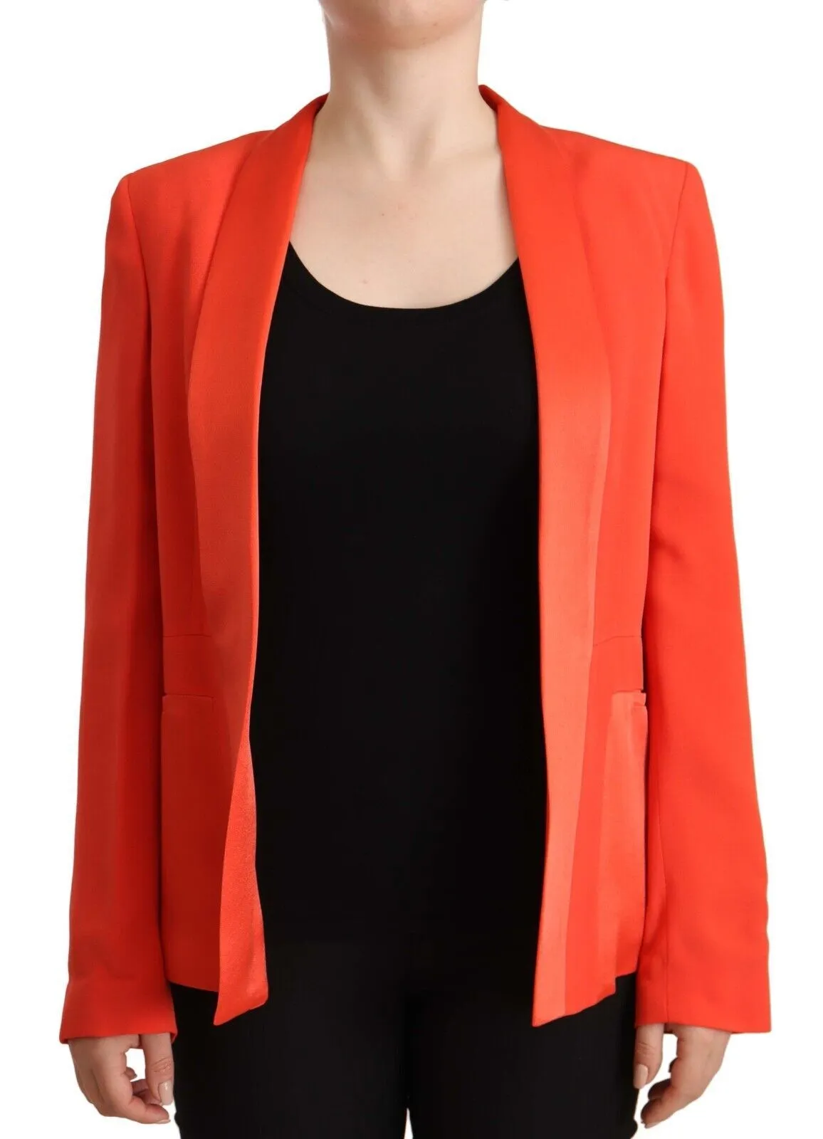 CO|TE Women's Elegant Orange Overcoat Long Sleeves Jacket
