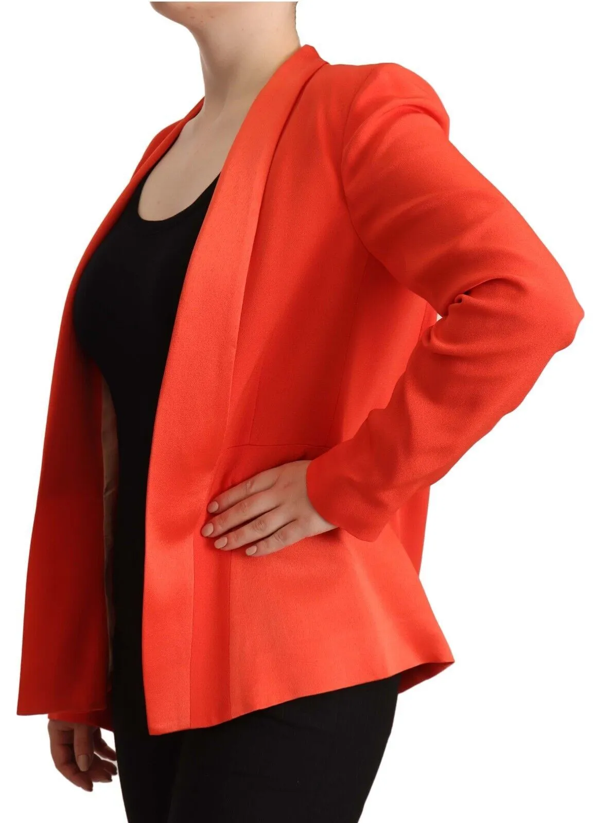 CO|TE Women's Elegant Orange Overcoat Long Sleeves Jacket