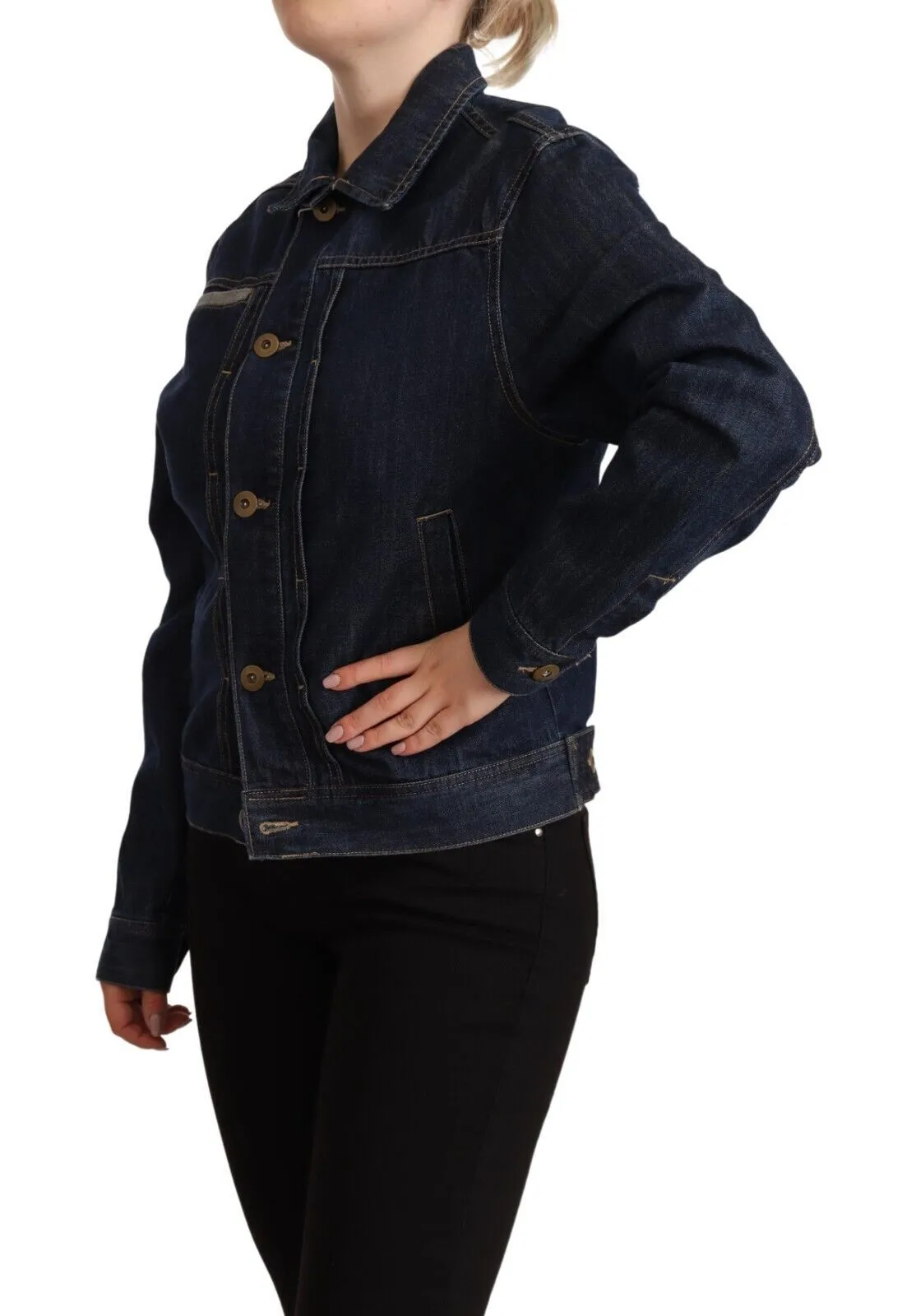 Master Coat Women's Elegant Dark Blue Denim Jacket
