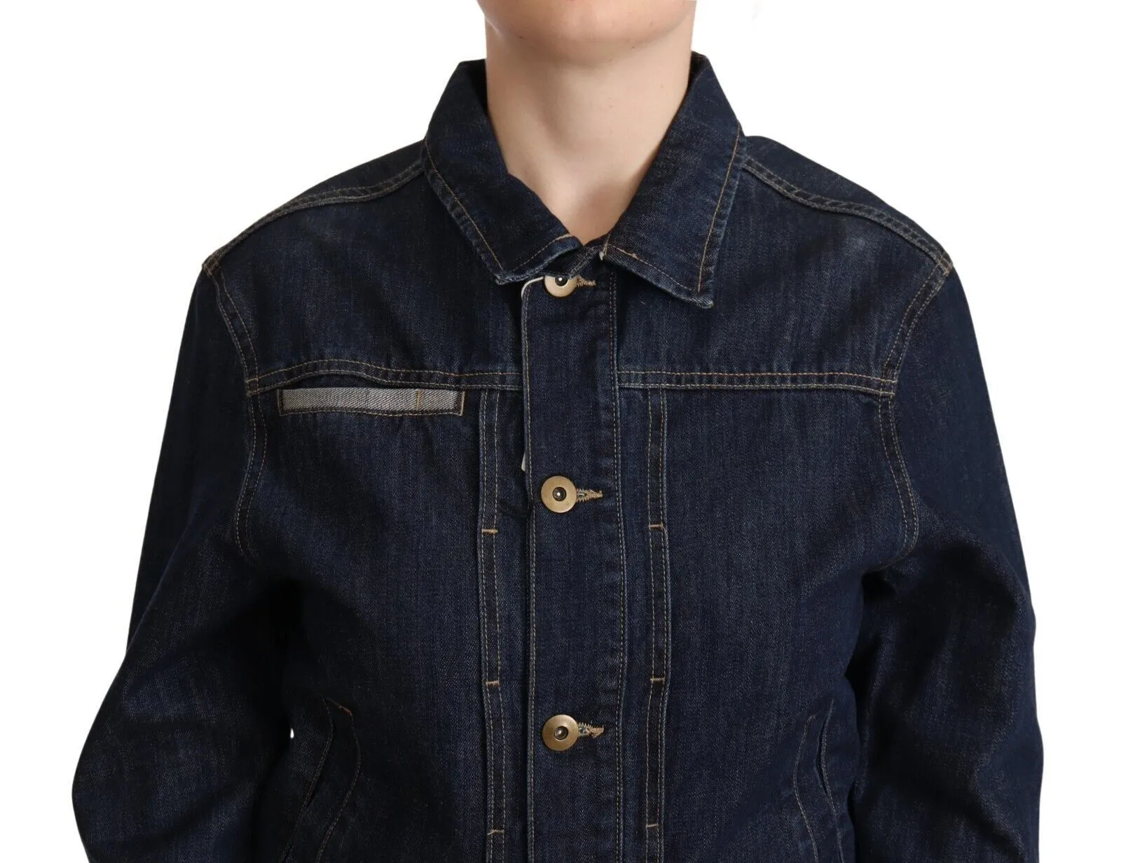 Master Coat Women's Elegant Dark Blue Denim Jacket