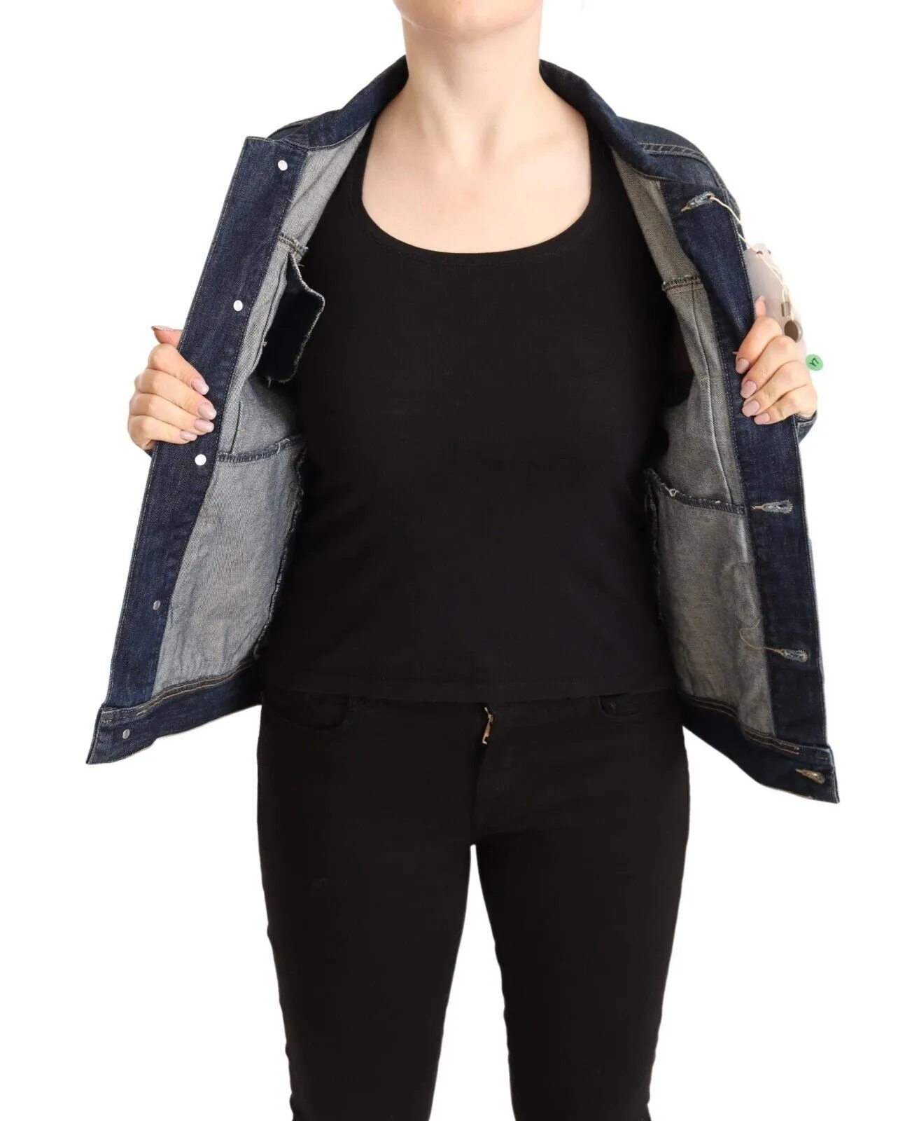 Master Coat Women's Elegant Dark Blue Denim Jacket