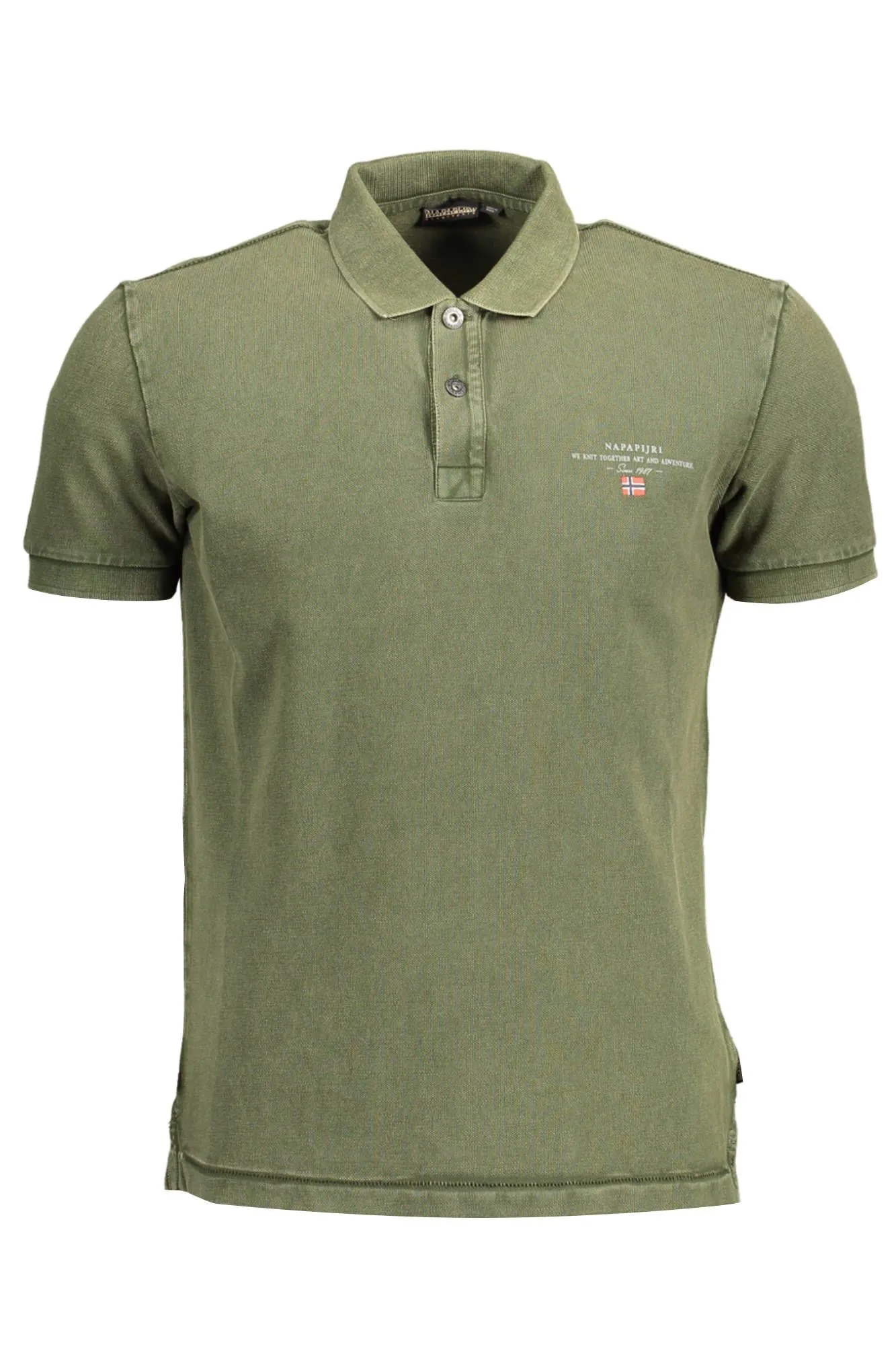 Napapijri Green Cotton Men Polo Shirt