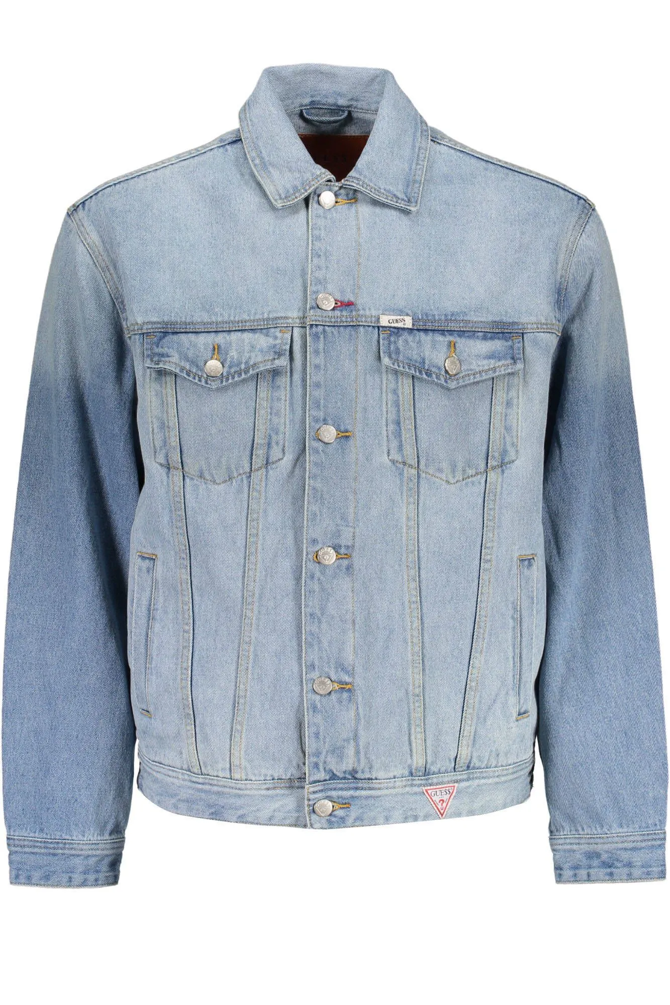 Guess Jeans Light Blue Cotton Men Jacket