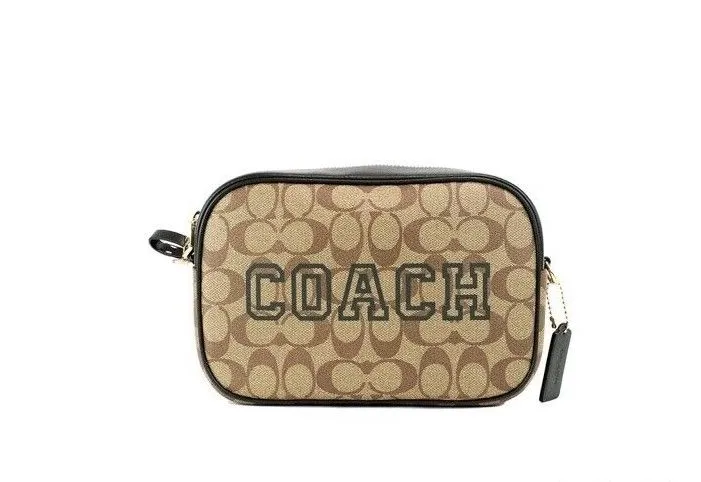COACH Women's Jamie Medium Varsity Signature Amazon Green Camera Crossbody Bag