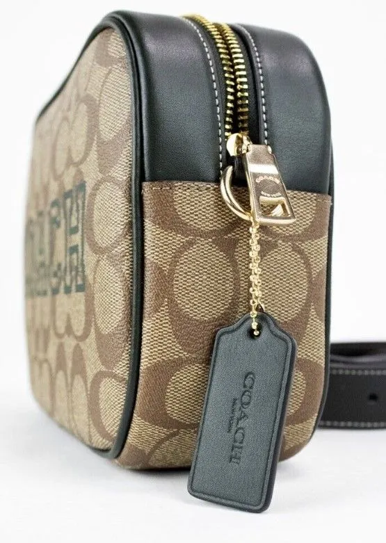 COACH Women's Jamie Medium Varsity Signature Amazon Green Camera Crossbody Bag