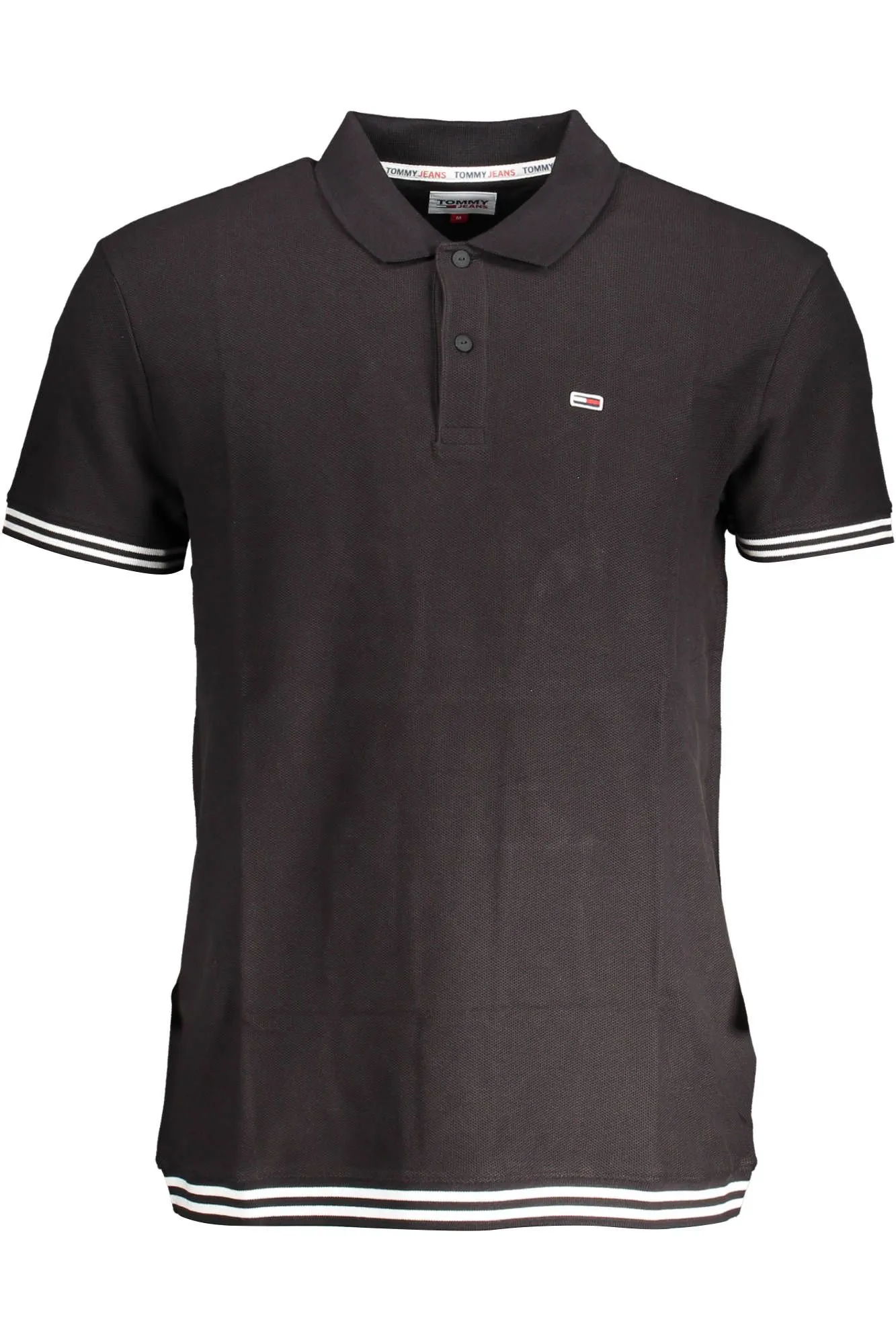 Tommy Hilfiger Black Cotton Men Polo Shirt