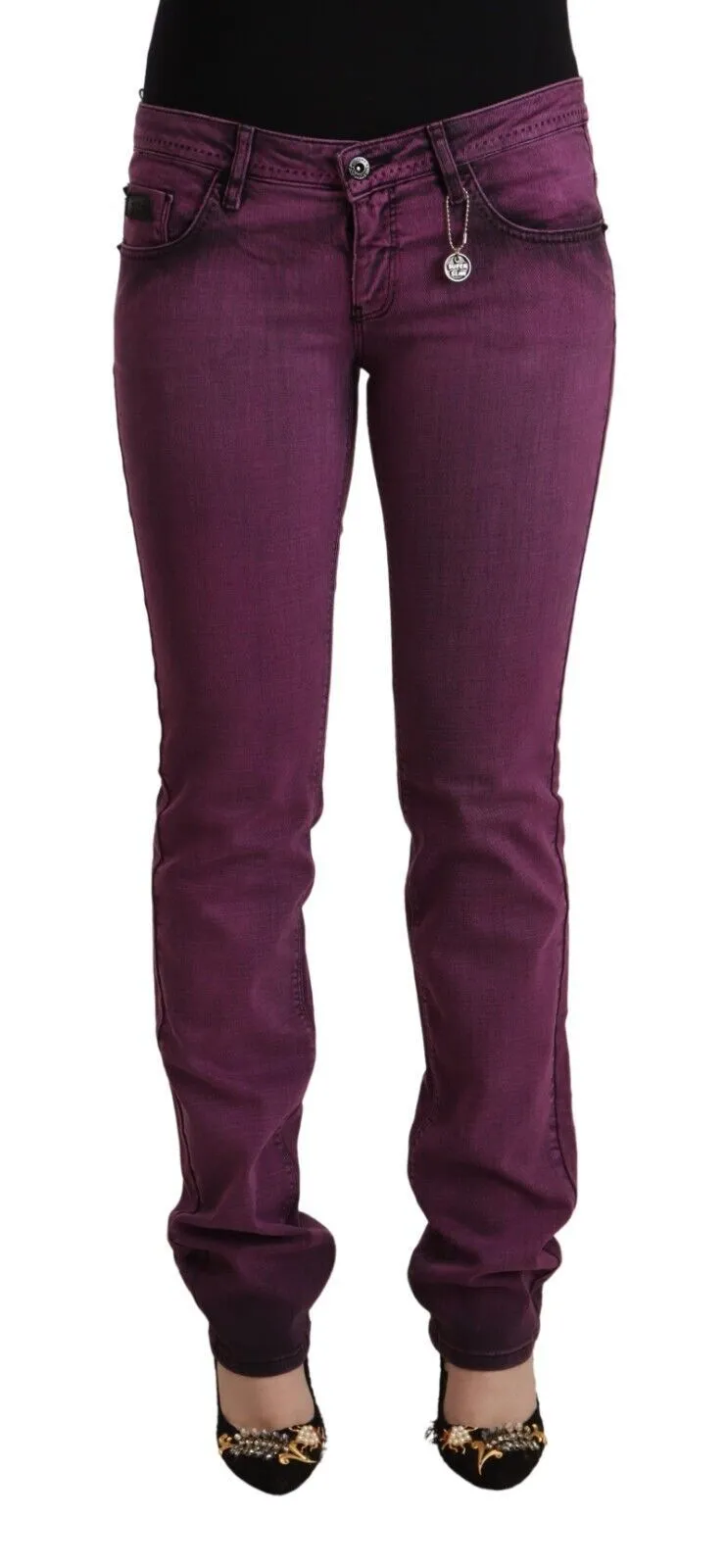 Costume National Women's Elegant Purple Slim Fit Denim Jeans