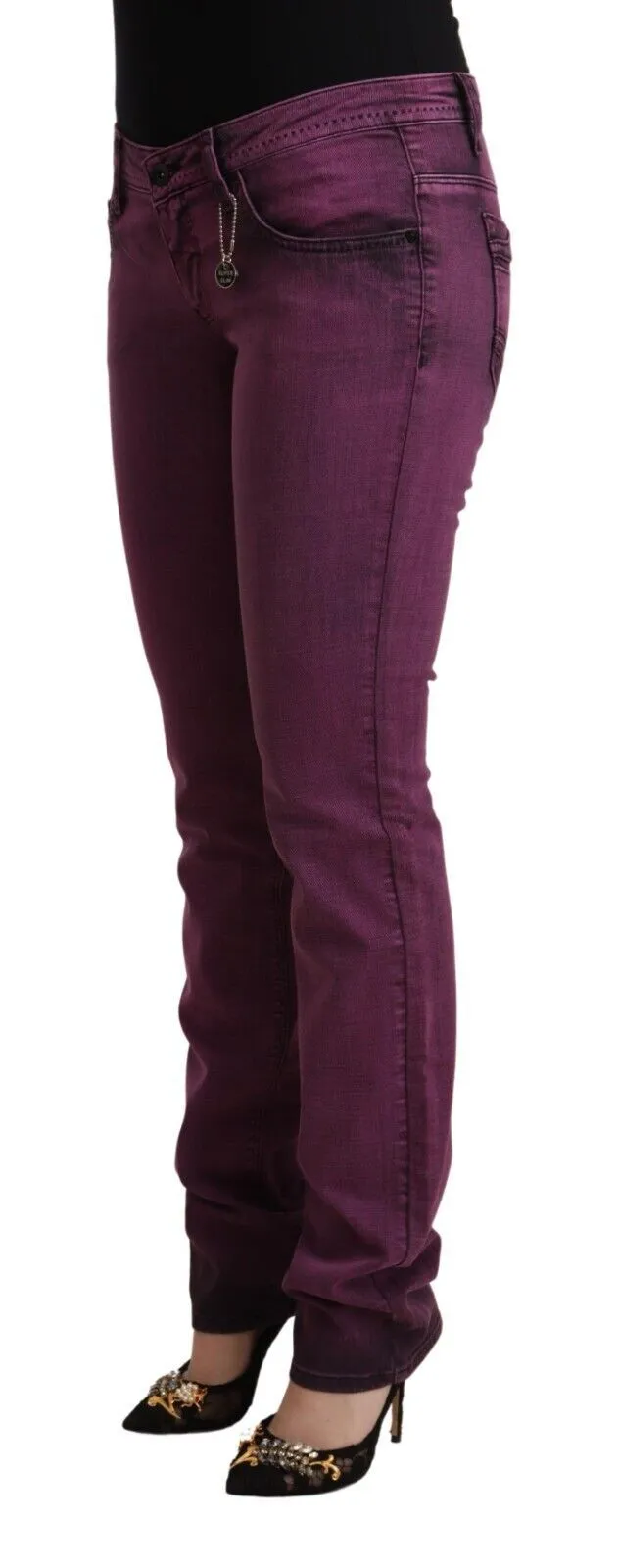 Costume National Women's Elegant Purple Slim Fit Denim Jeans