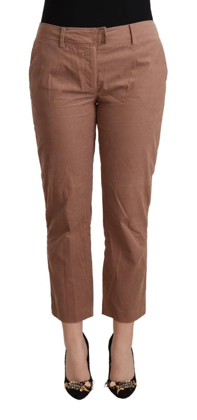 Costume National Women's Chic Tapered Cropped Mid Waist Pants