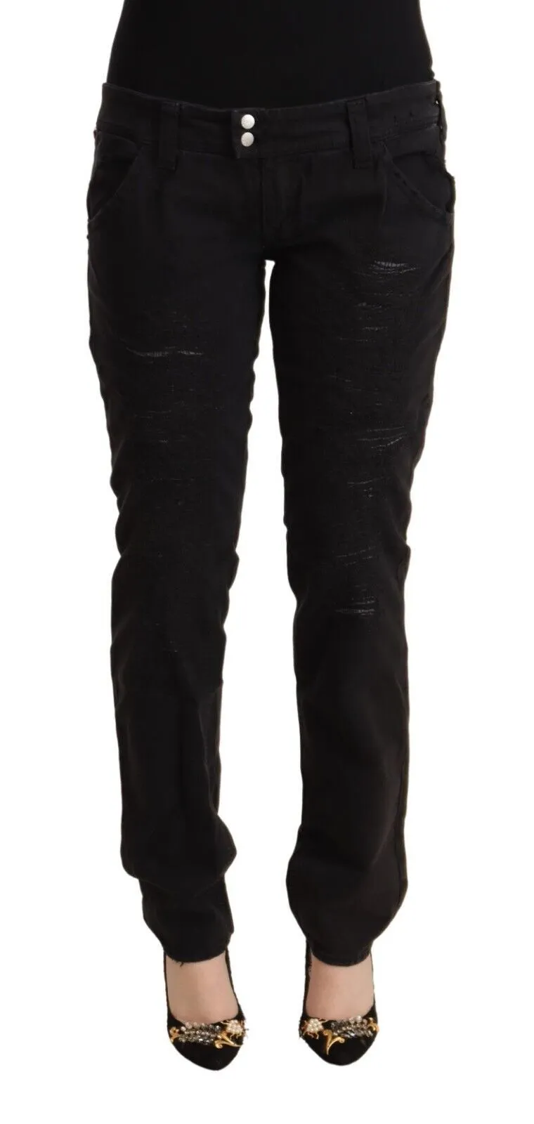 CYCLE Women's Chic Low Waist Black Slim Fit Jeans