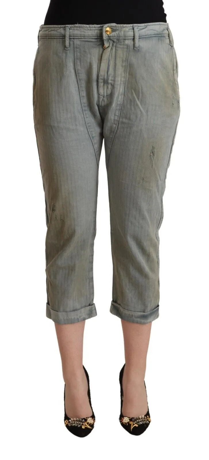 CYCLE Women's Chic Mid Waist Cropped Skinny Pants