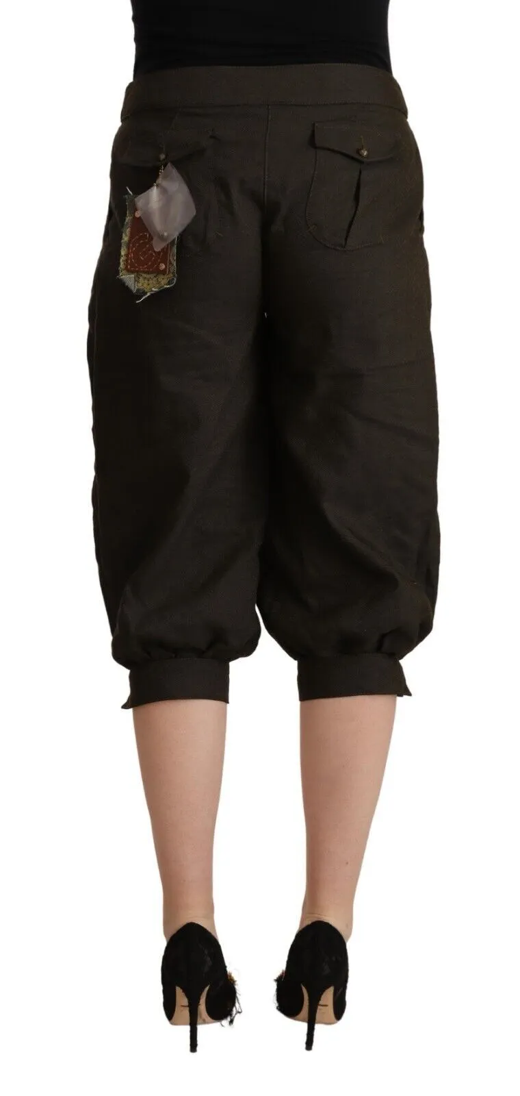 GF Ferre Women's Elegant Brown Cropped Harem Pants