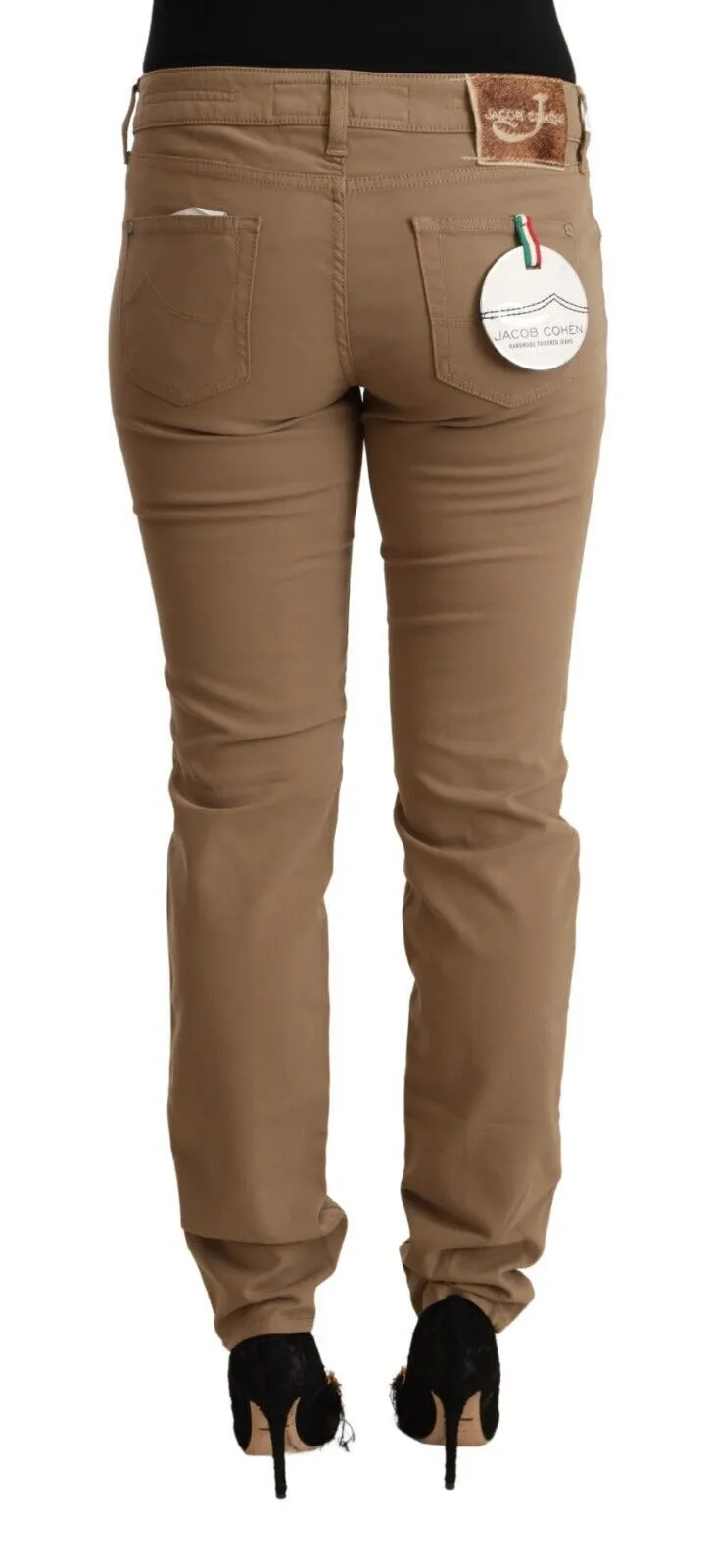Jacob Cohen Women's Elegant Brown Mid Waist Skinny Pants