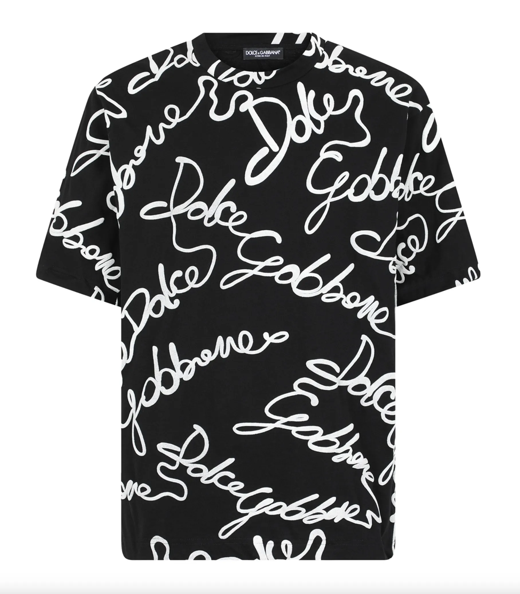 Dolce & Gabbana Men's Elegant Multi-Logo Cotton Tee