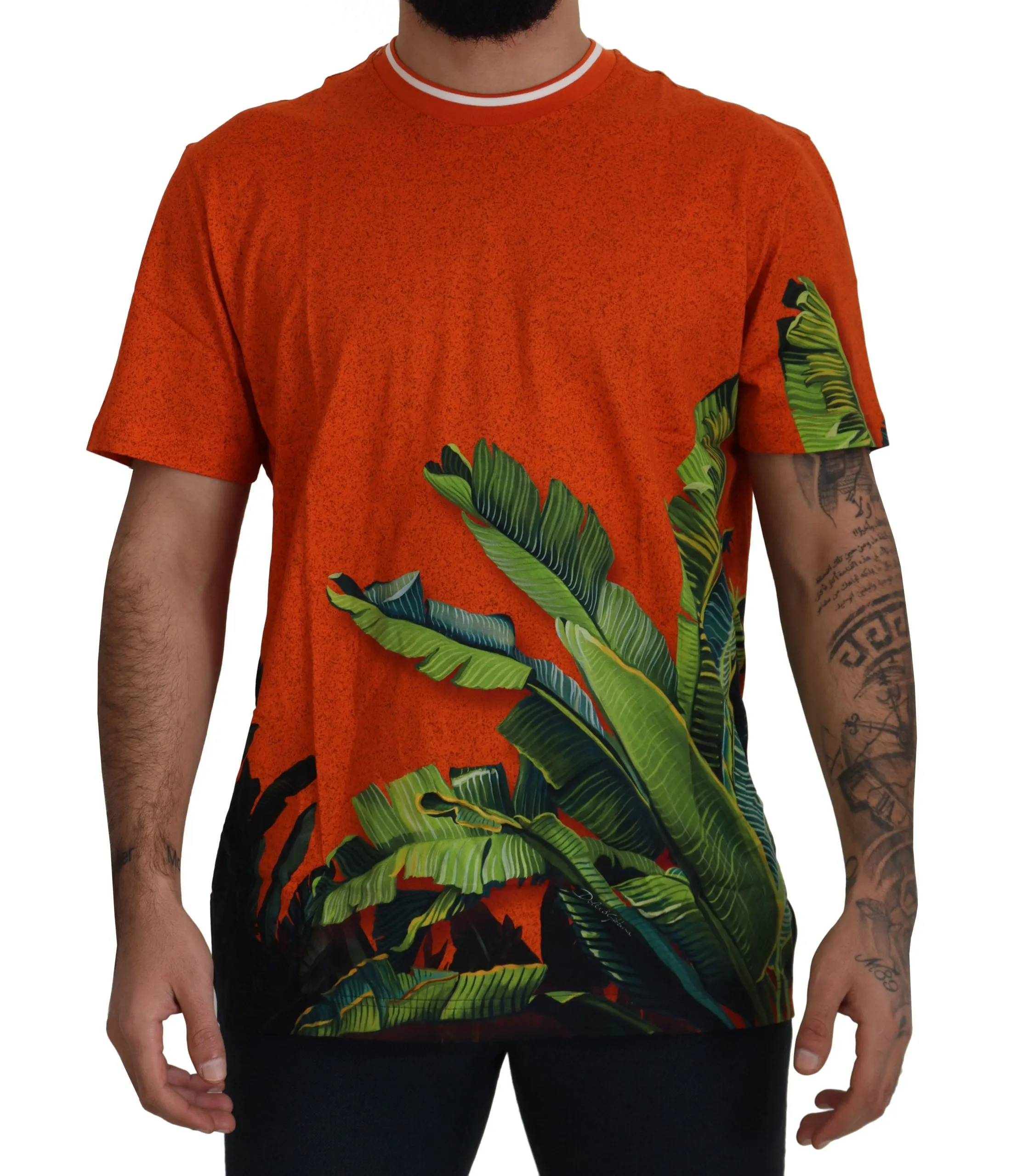 Dolce & Gabbana Men's Floral Elegance Cotton Crewneck Tee