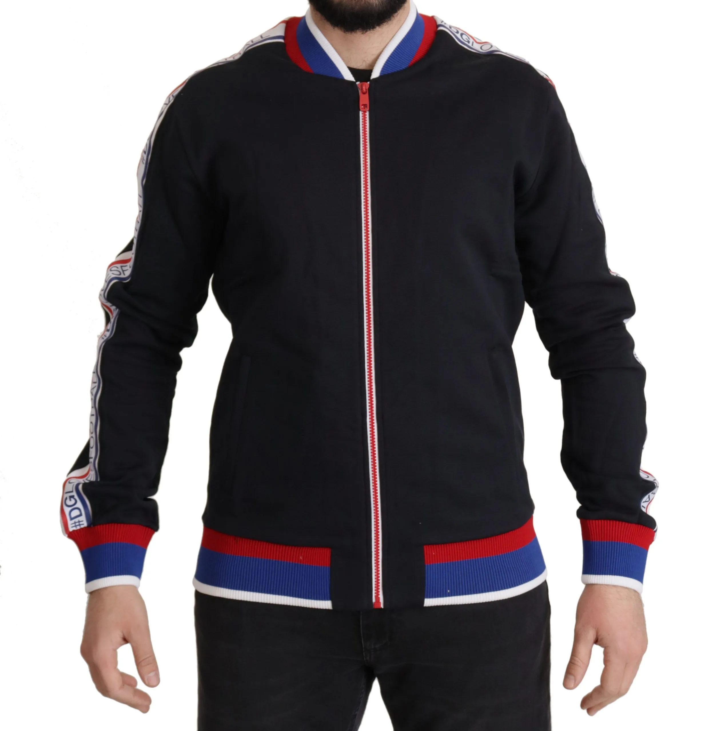 Dolce & Gabbana Men's Elegant Zipper Sweater in Moscow Blue