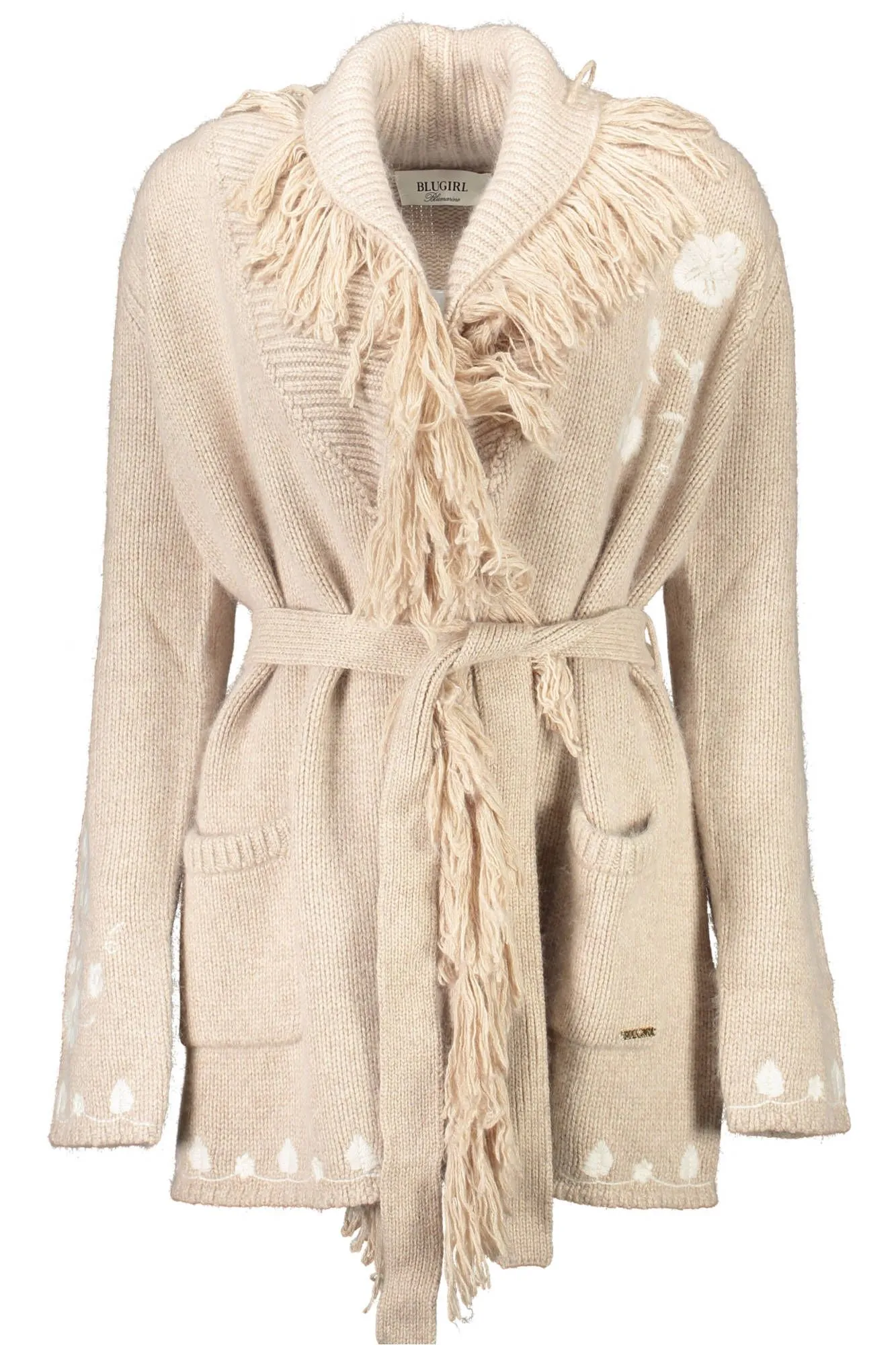 Beige Wool Women Sweater