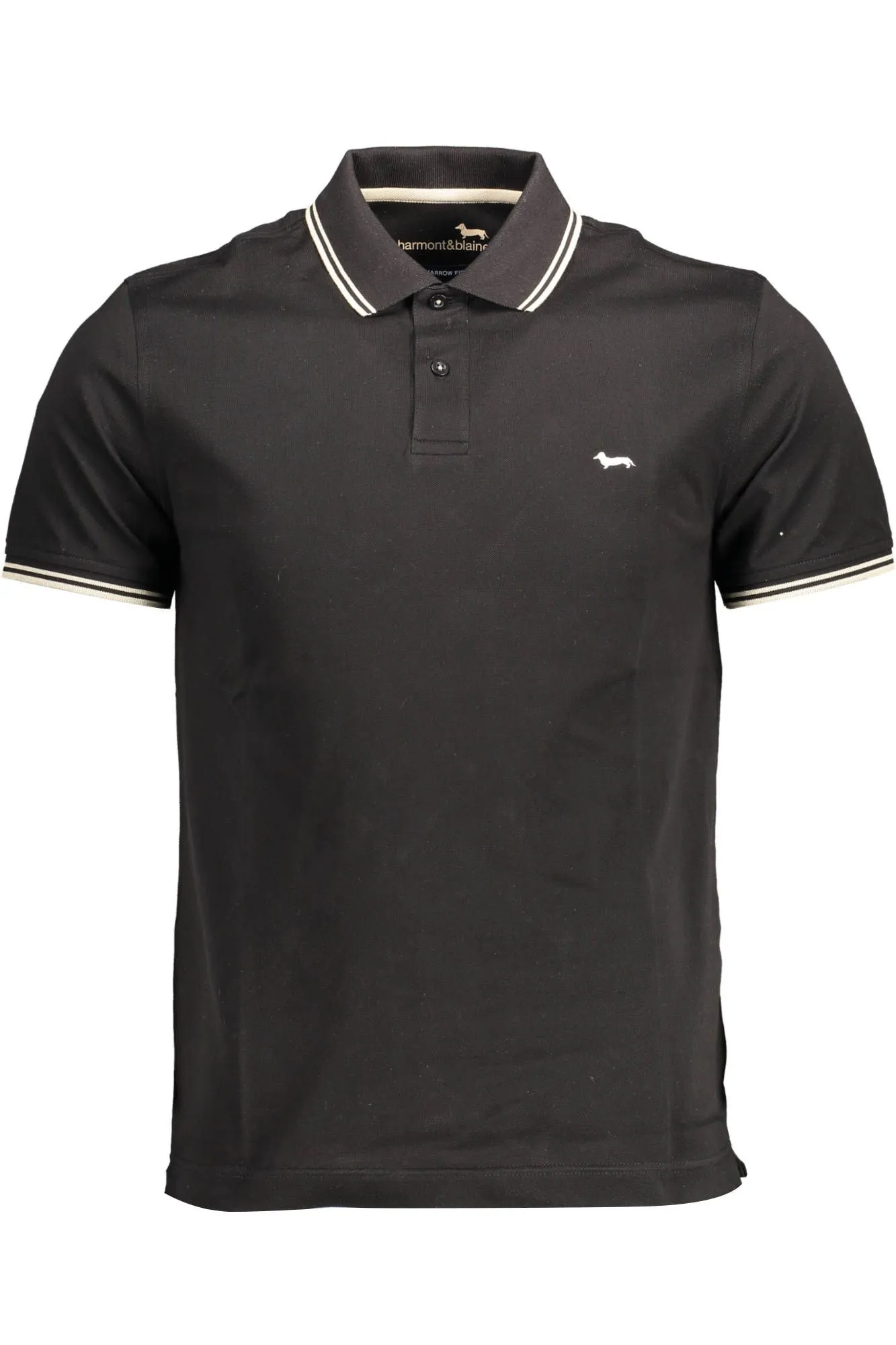 Harmont & Blaine Black Cotton Men Polo Shirt