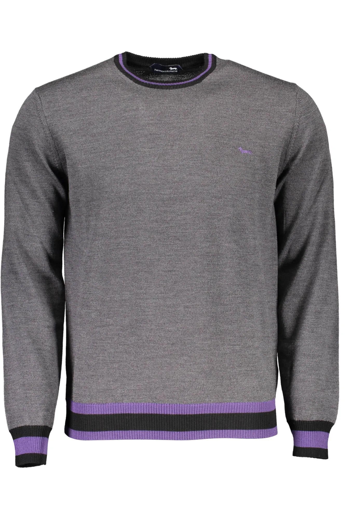 Harmont & Blaine Gray Wool Men Sweater
