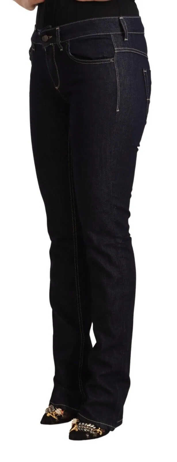 GF Ferre Women's Chic Low Waist Skinny Jeans in Timeless Black