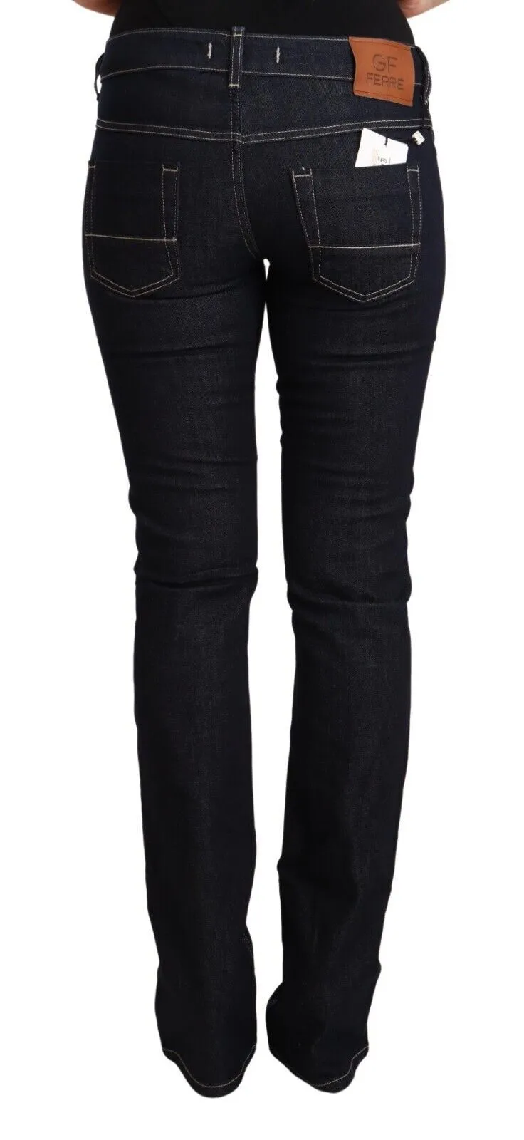 GF Ferre Women's Chic Low Waist Skinny Jeans in Timeless Black