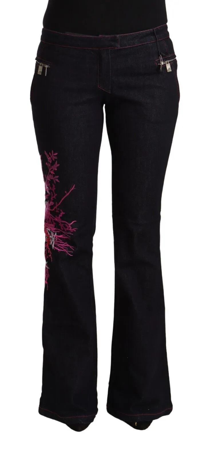 Exte Women's Chic Mid Waist Flared Denim Elegance