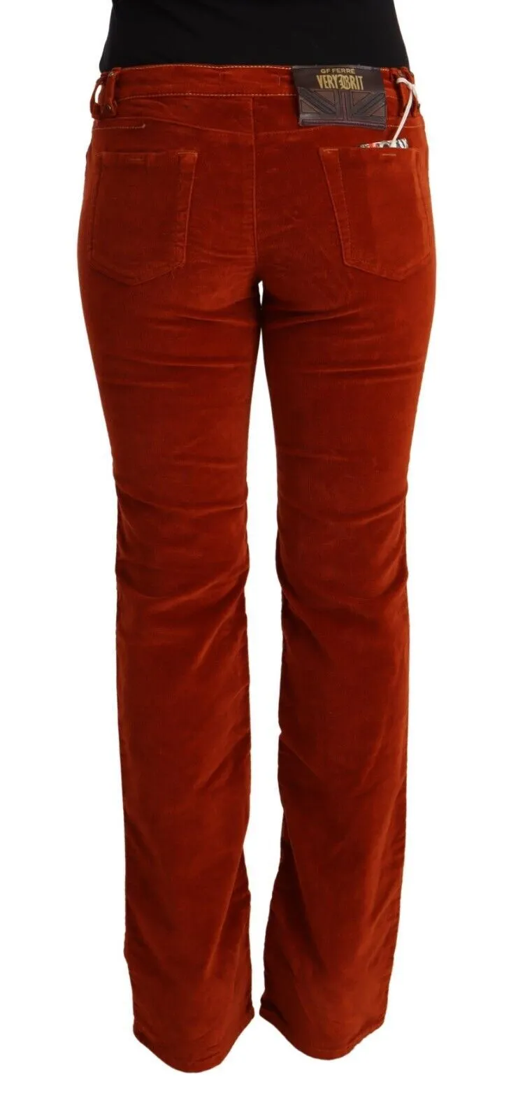 GF Ferre Women's Chic Red Low Waist Straight Cut Jeans