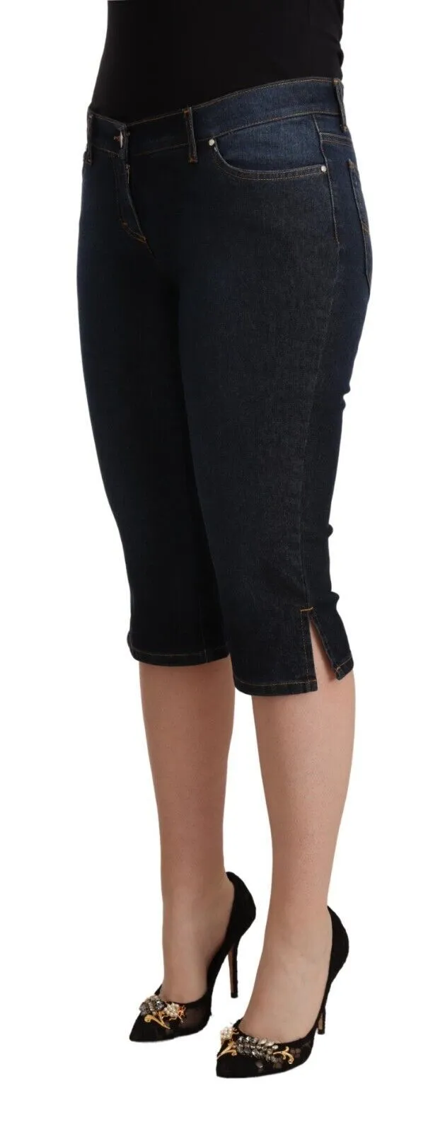 GF Ferre Women's Chic Low Waist Capri Denim Pants