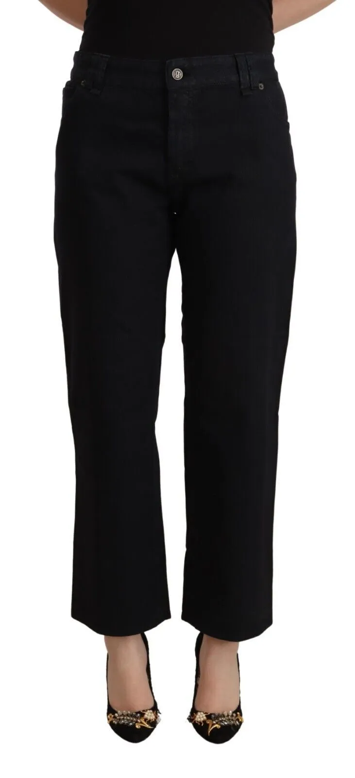 John Galliano Women's Elegant High Waist Cropped Jeans