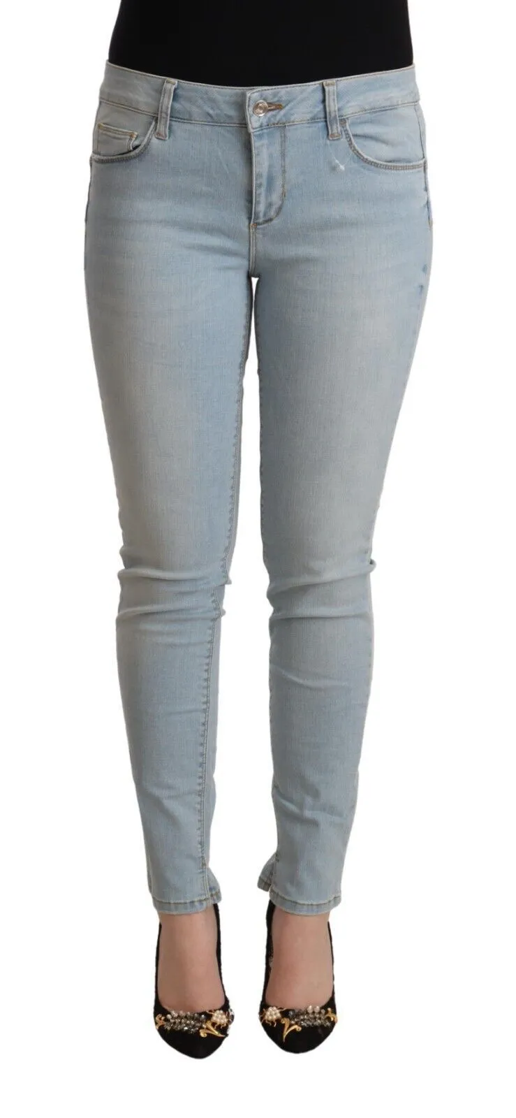 Liu Jo Women's Light Blue Mid Waist Skinny Denim