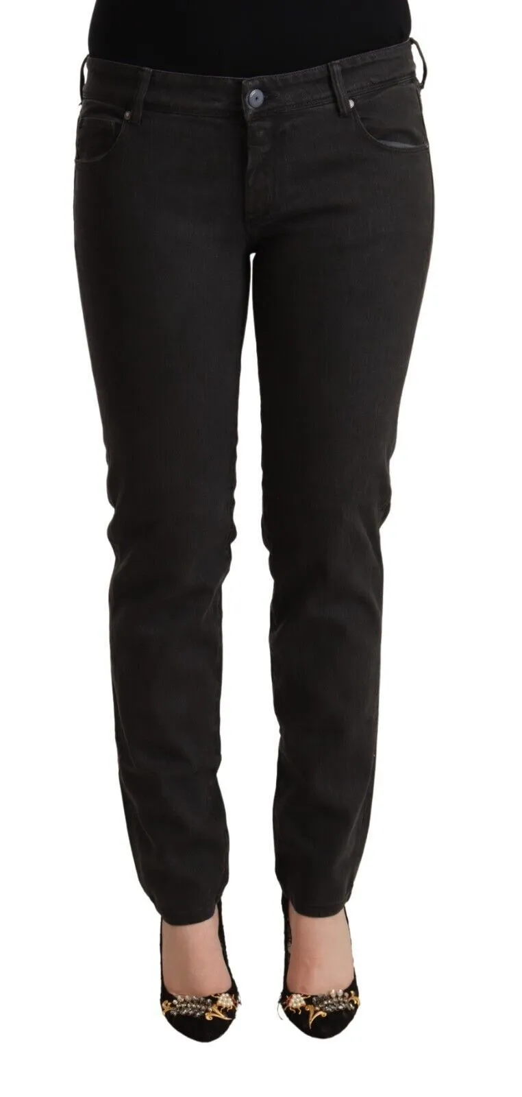 Ermanno Scervino Women's Chic Black Low Waist Skinny Denim