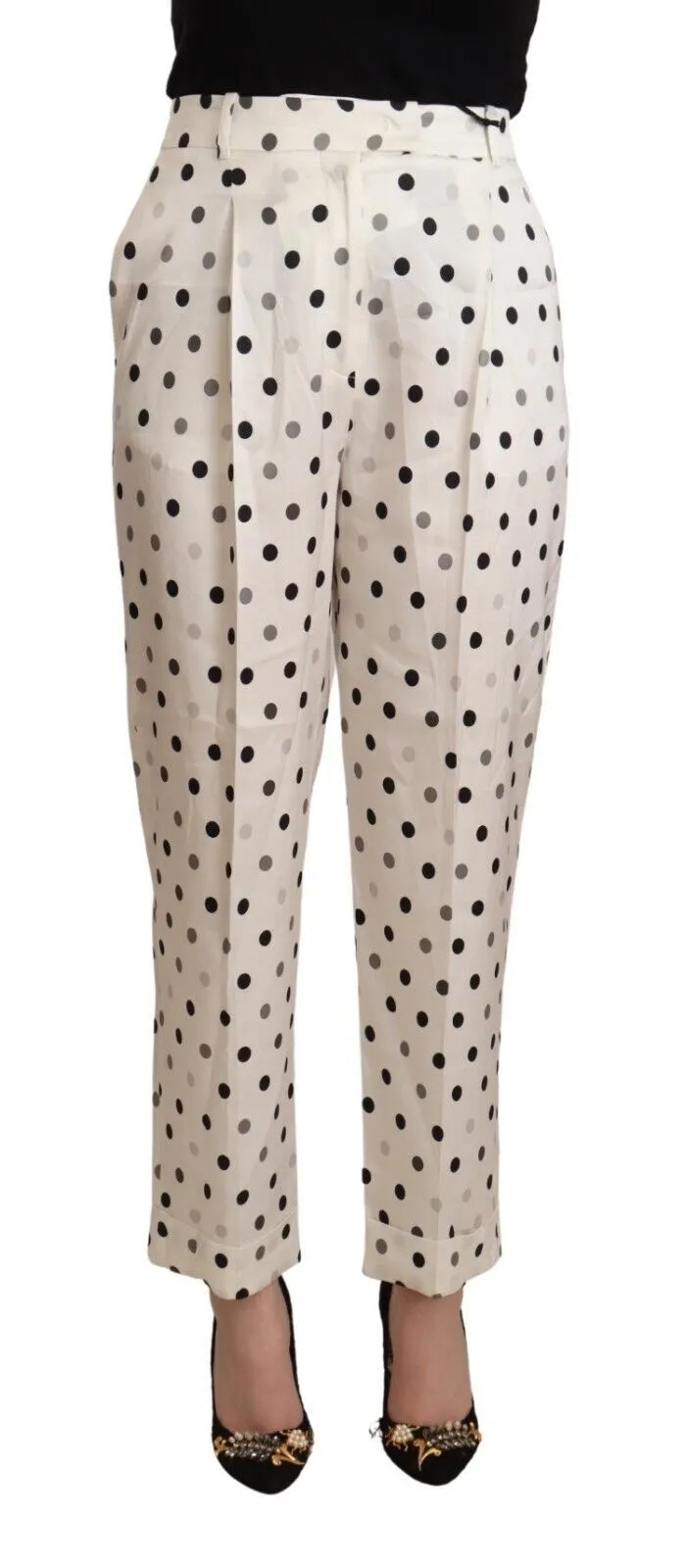 Ermanno Scervino Women's Chic High Waist Polka Dotted Tapered Pants
