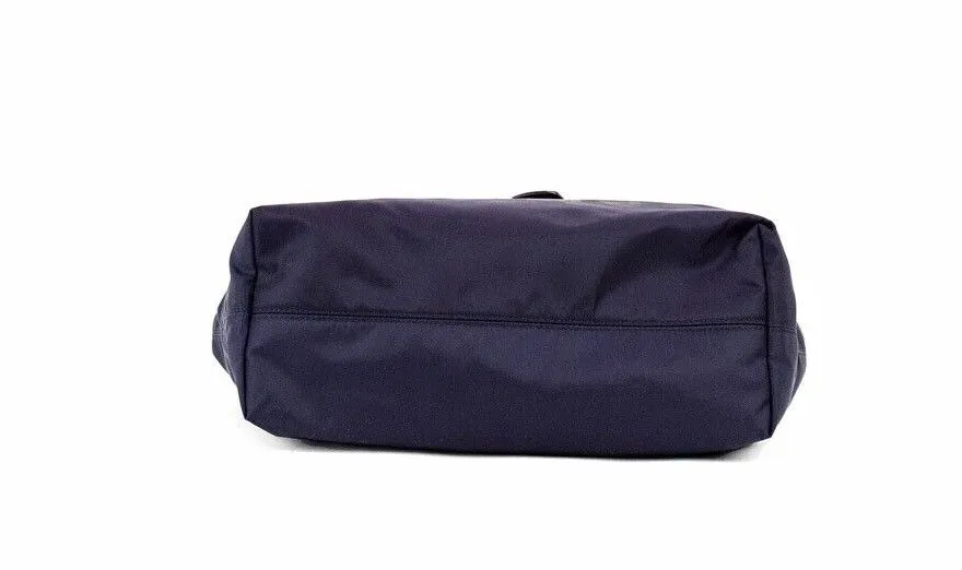 Burberry Women's Small Navy Blue Logo Econyl Nylon Tote Shoulder Handbag Purse