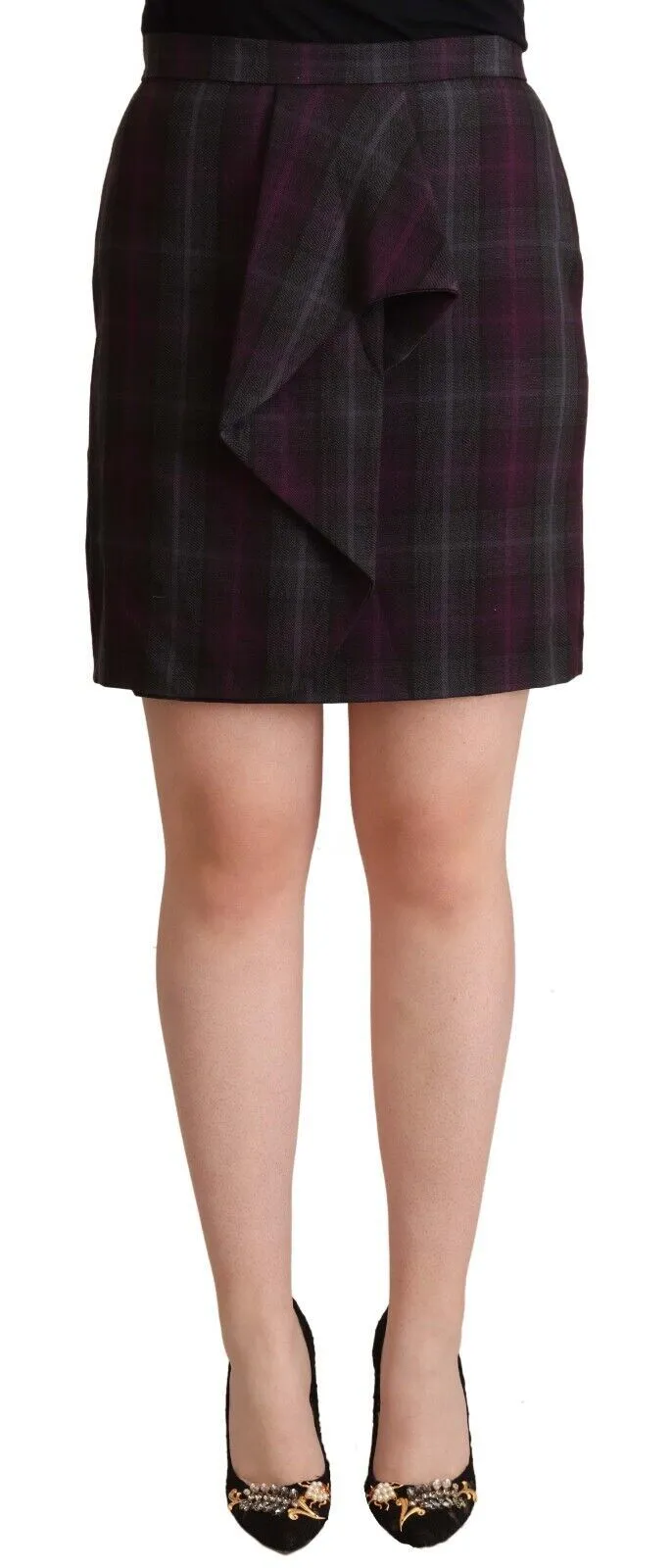BENCIVENGA Women's Elegant High Waisted Checkered Skirt