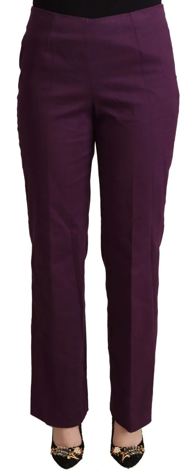 BENCIVENGA Women's Elegant Violet High Waist Tapered Pants