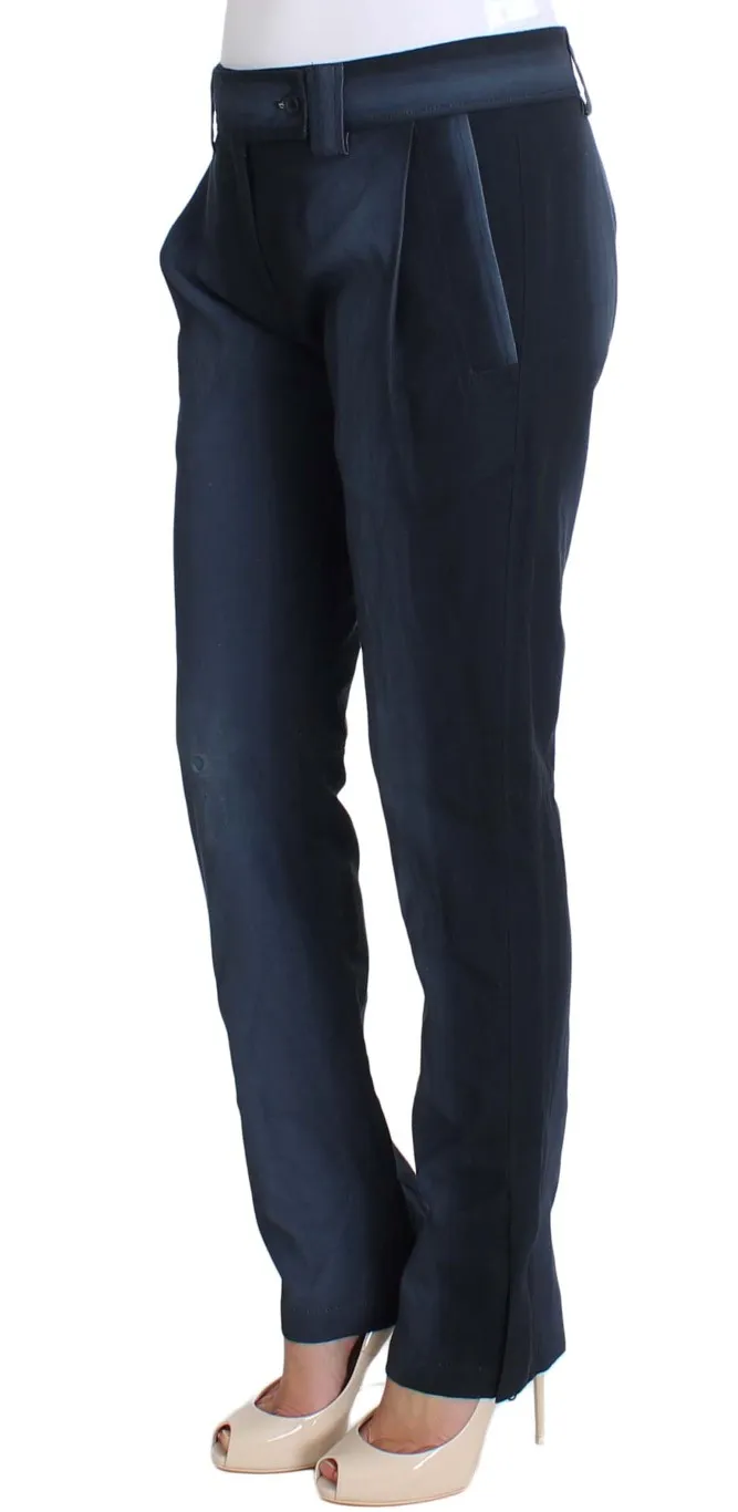 Ermanno Scervino Women's Chic Blue Cotton Dress Pants