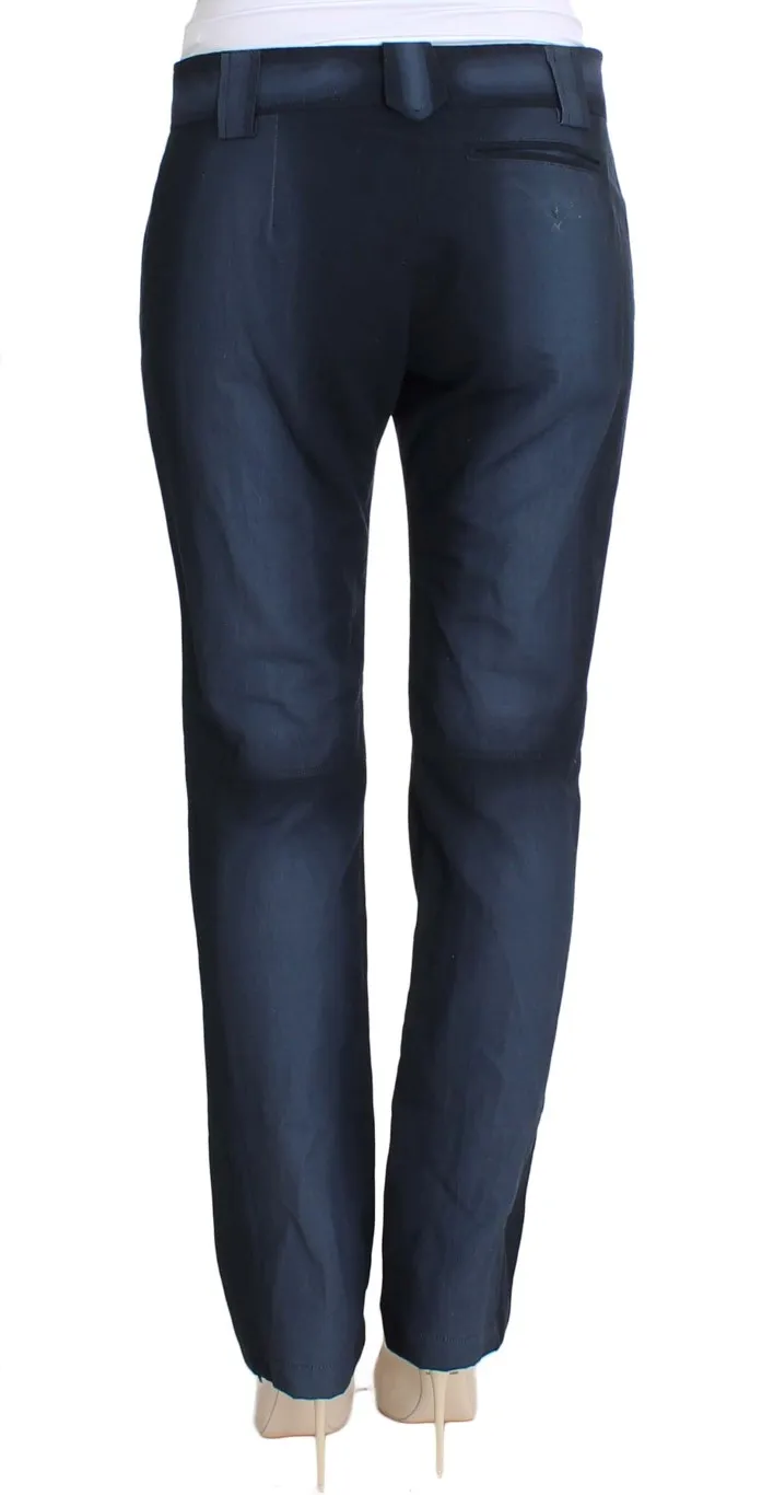 Ermanno Scervino Women's Chic Blue Cotton Dress Pants
