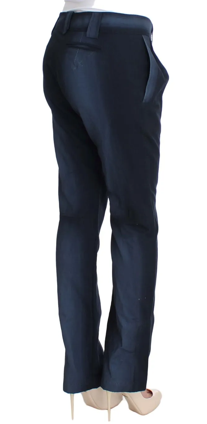 Ermanno Scervino Women's Chic Blue Cotton Dress Pants