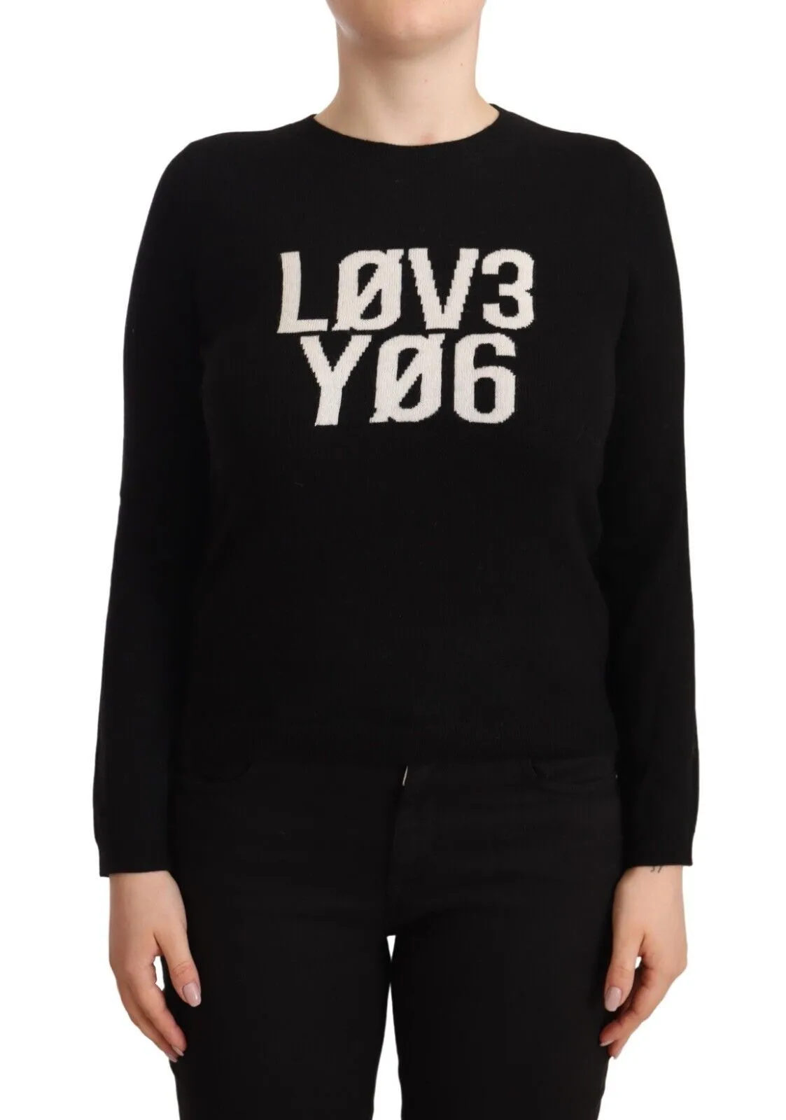Valentino Women's Elegant Black Long Sleeve Pullover Sweater
