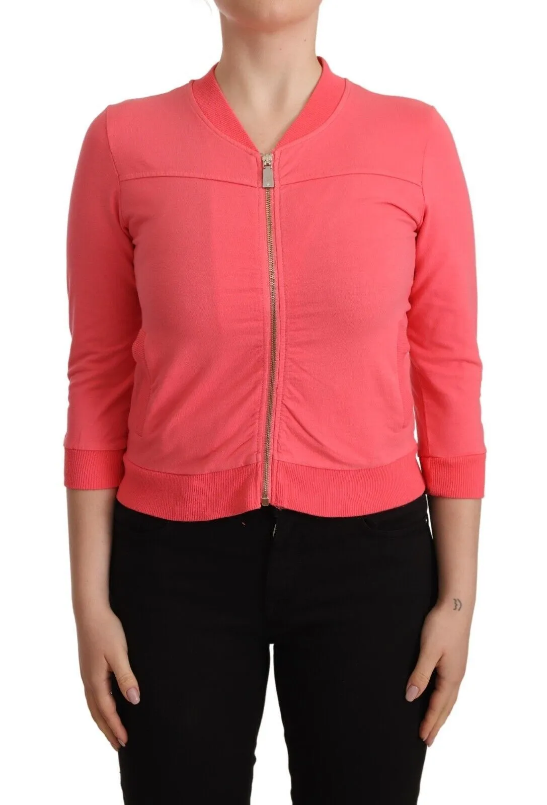 Blumarine Women's Elegant Pink Full Zip Sweater