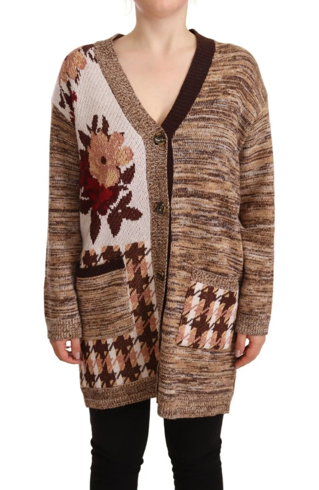 Twinset Women's Chic Multicolor Knitted Cardigan Sweater