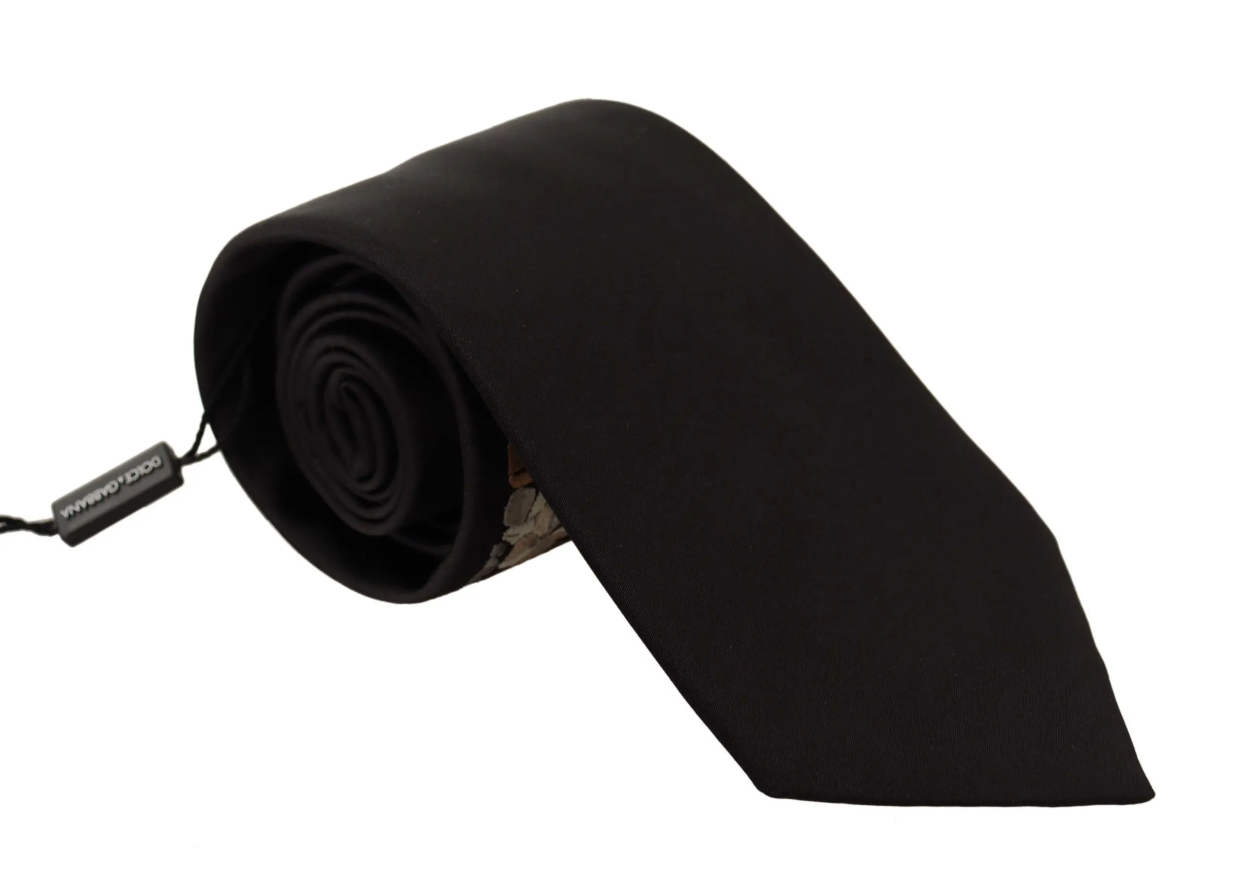 Dolce & Gabbana Men's Elegant Black Silk Tie