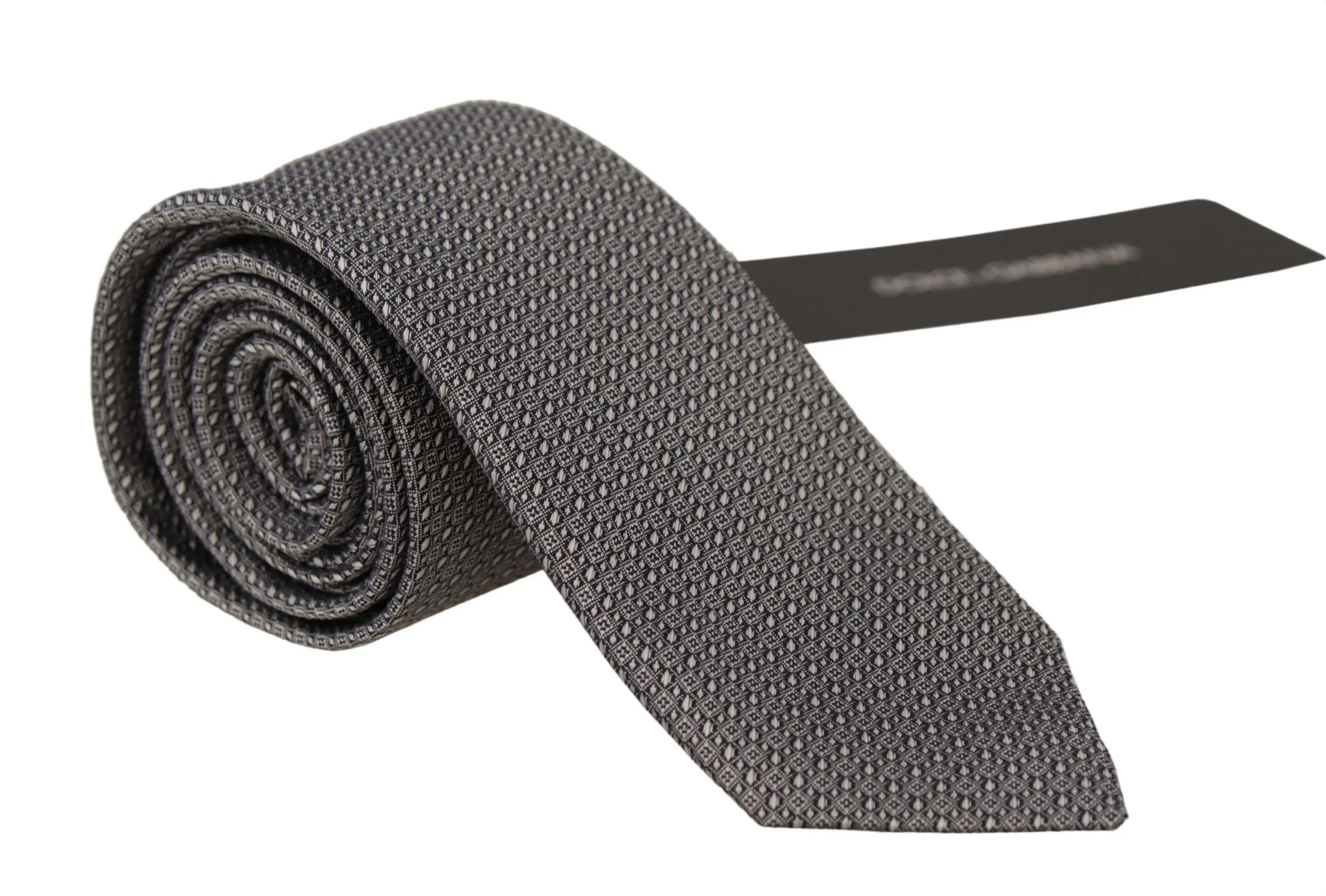 Dolce & Gabbana Men's Elegant Black and White Silk Tie