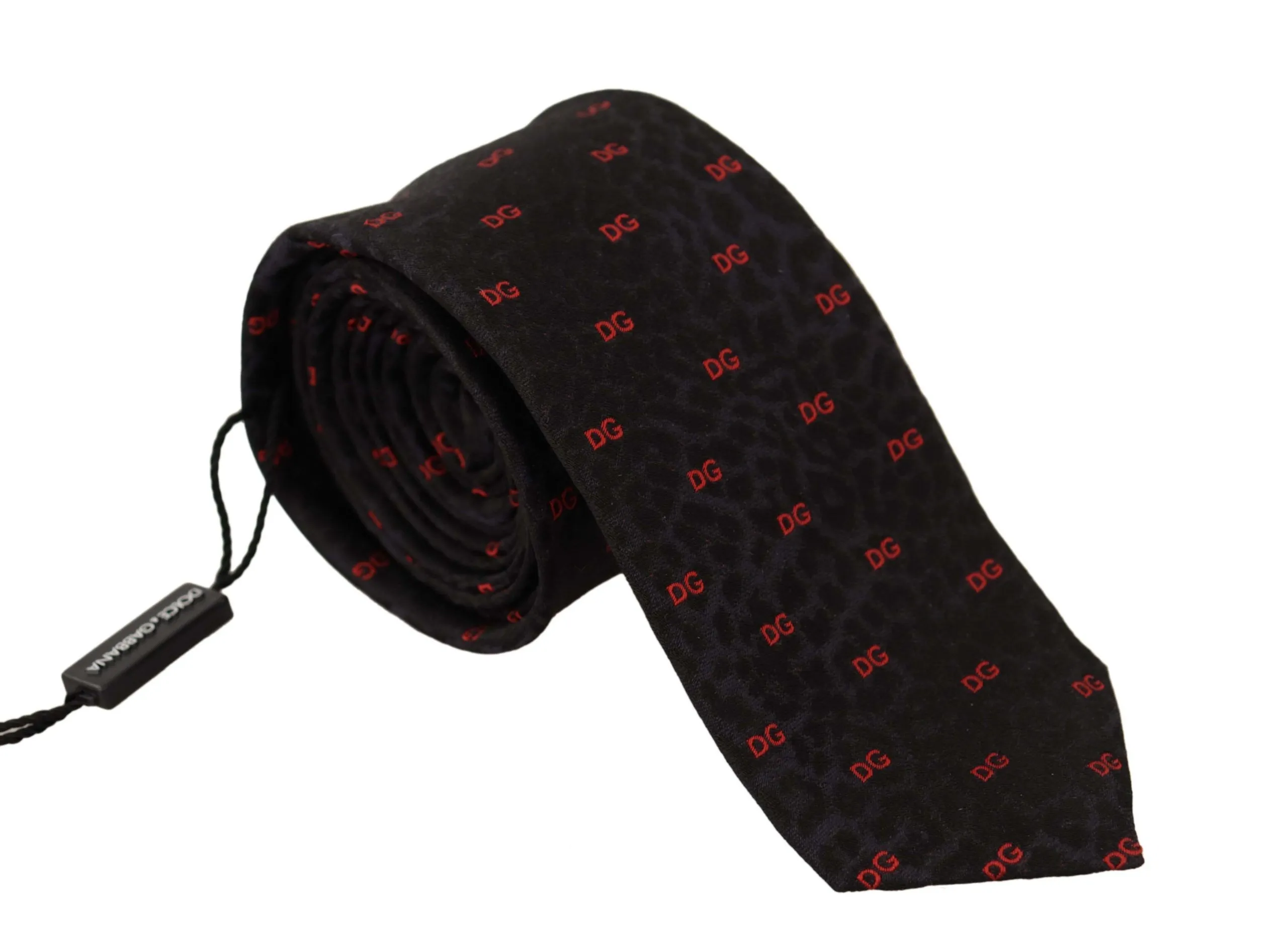 Dolce & Gabbana Men's Elegant Blue Leopard Print Silk Tie