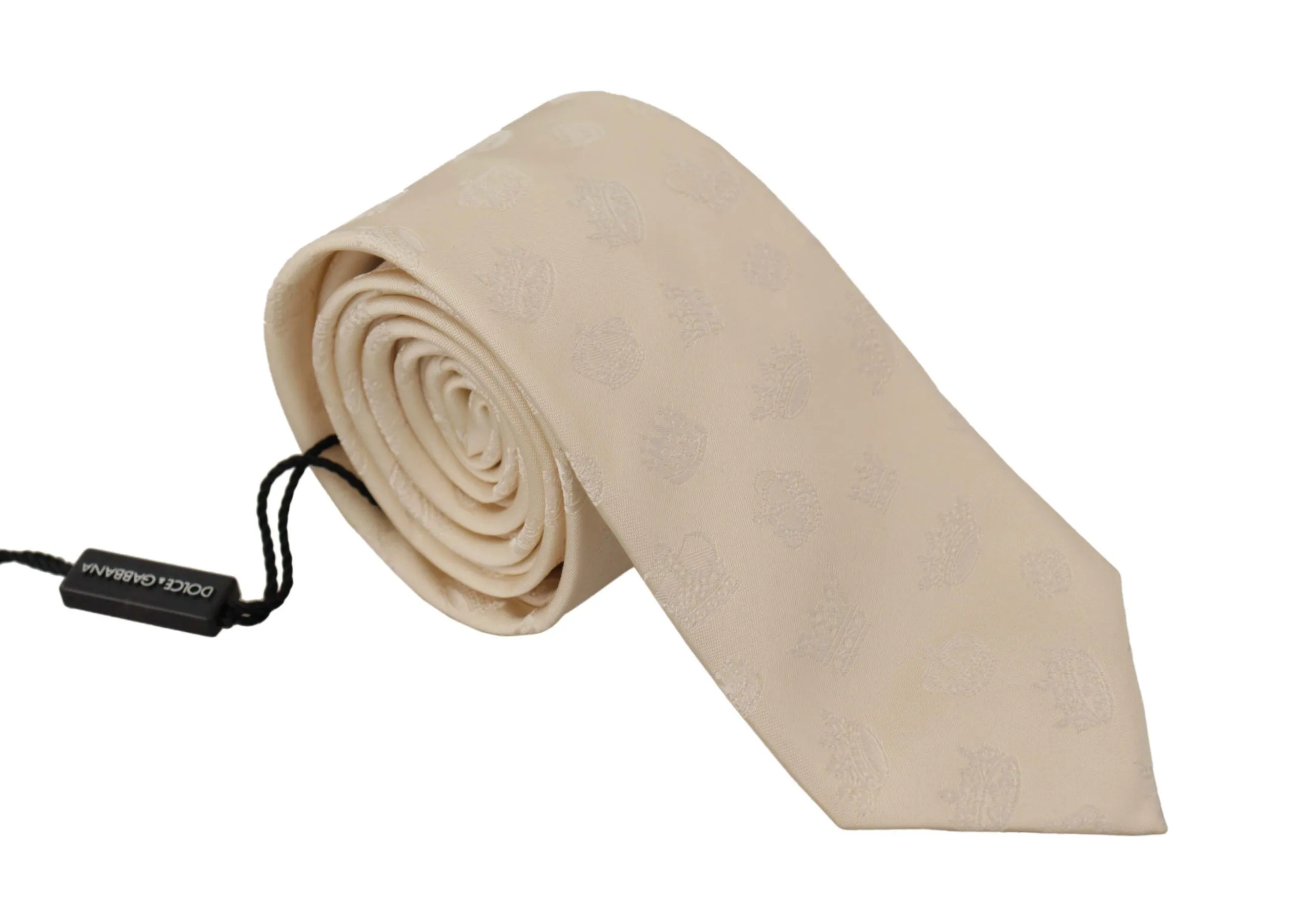 Dolce & Gabbana Men's Elegant Off-White Silk Bow Tie