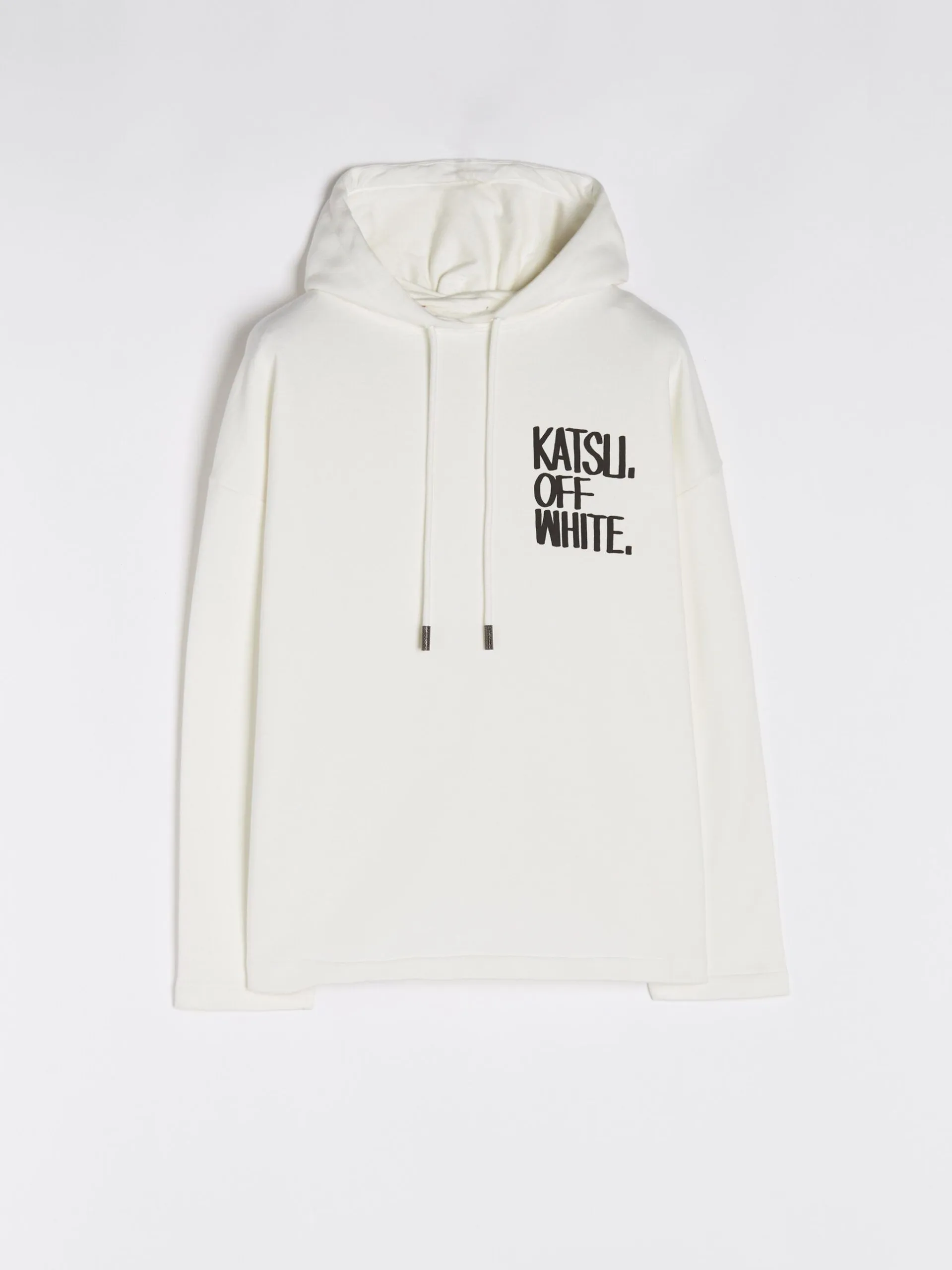 Off-White Men's Elegant White Cotton Hooded Sweatshirt