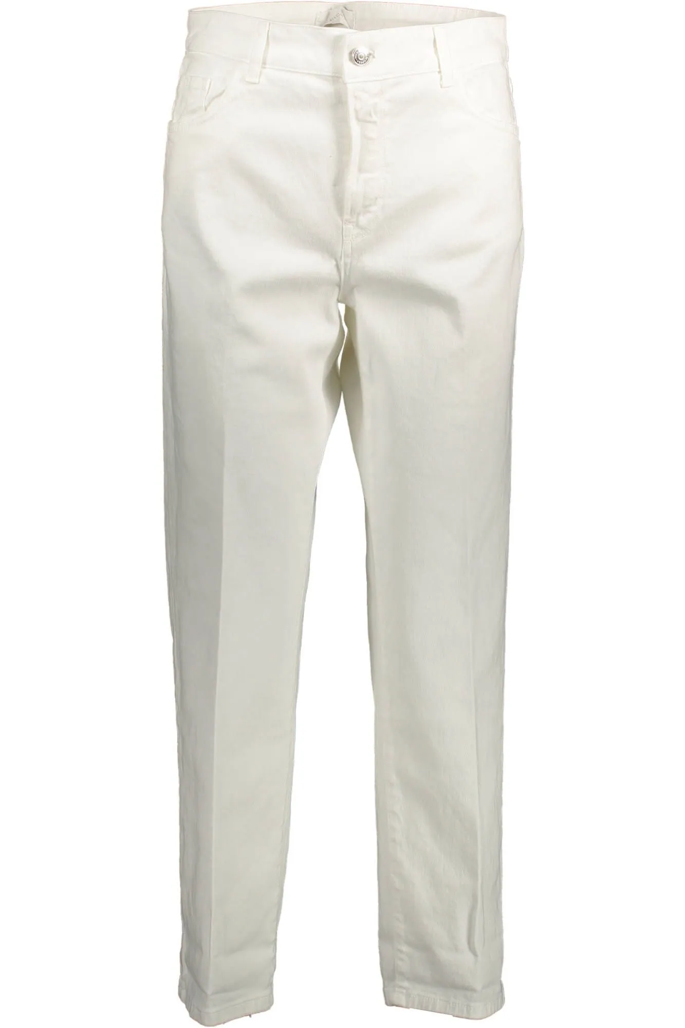 White Cotton Women Trouser